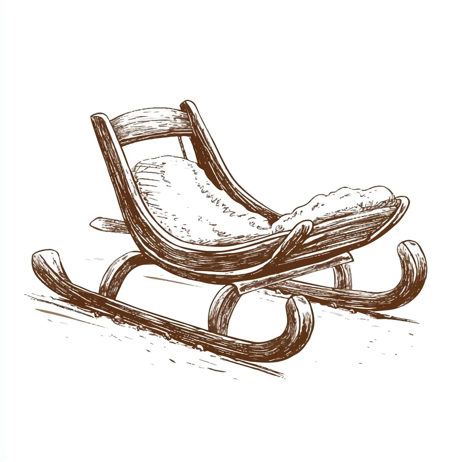 Hand-Drawn Sled Sketch Icon on White Background — free download from Dotvec