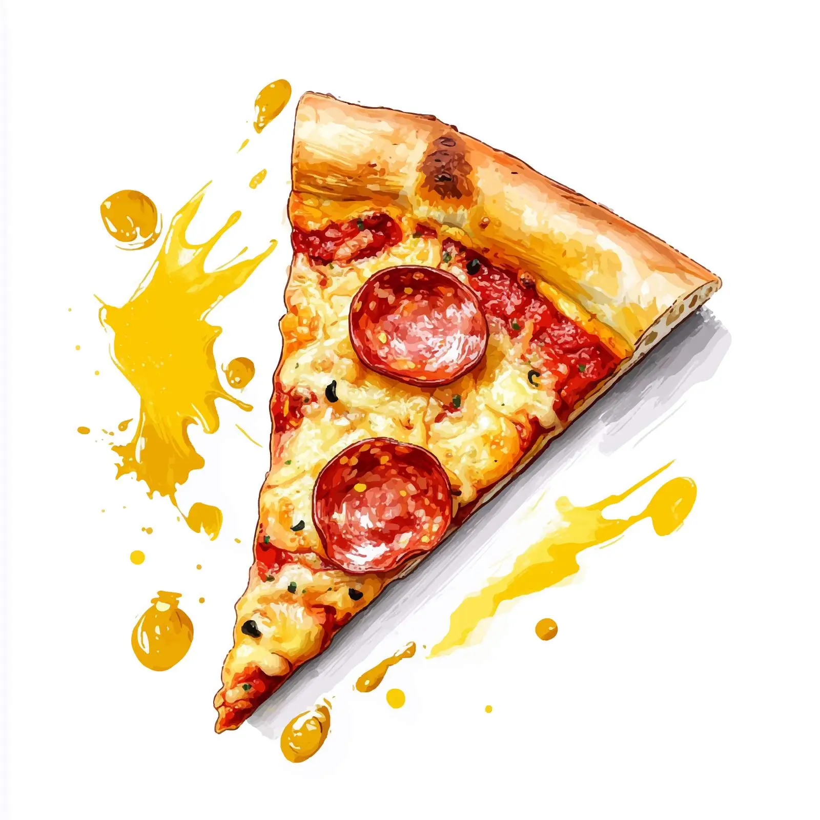 Hand-Drawn Salami Pizza Slice Illustration — free download from Dotvec