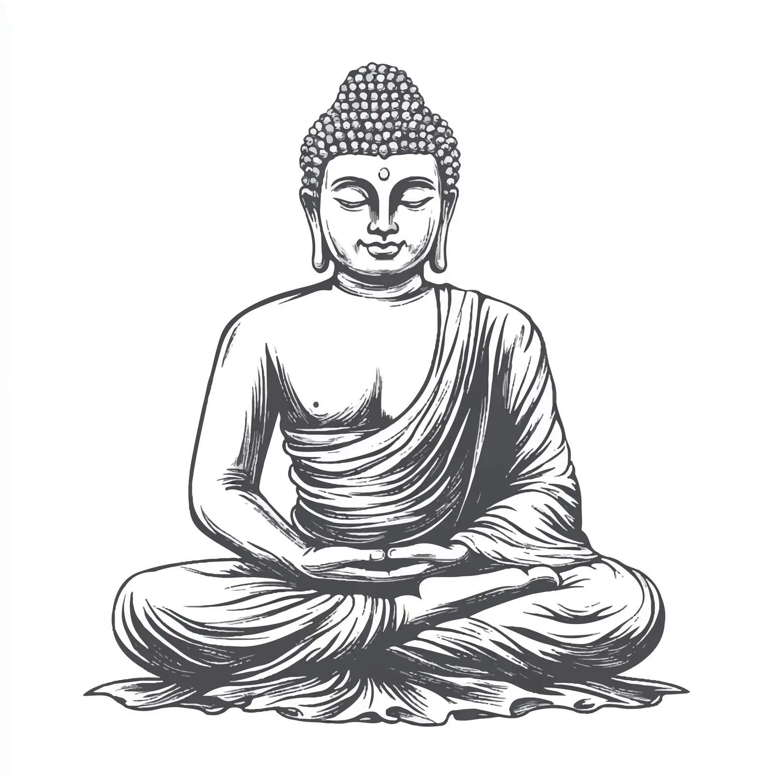 Hand-Drawn Buddha Sculpture Sketch Vector — free download from Dotvec