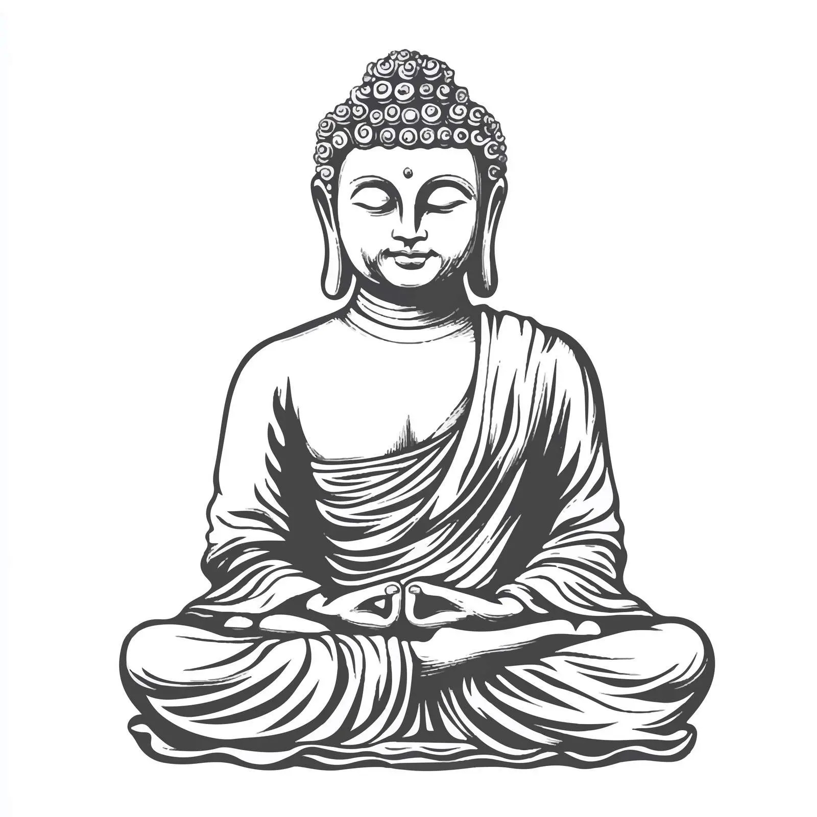 Hand-Drawn Buddha Sculpture Sketch Illustration — free download from Dotvec