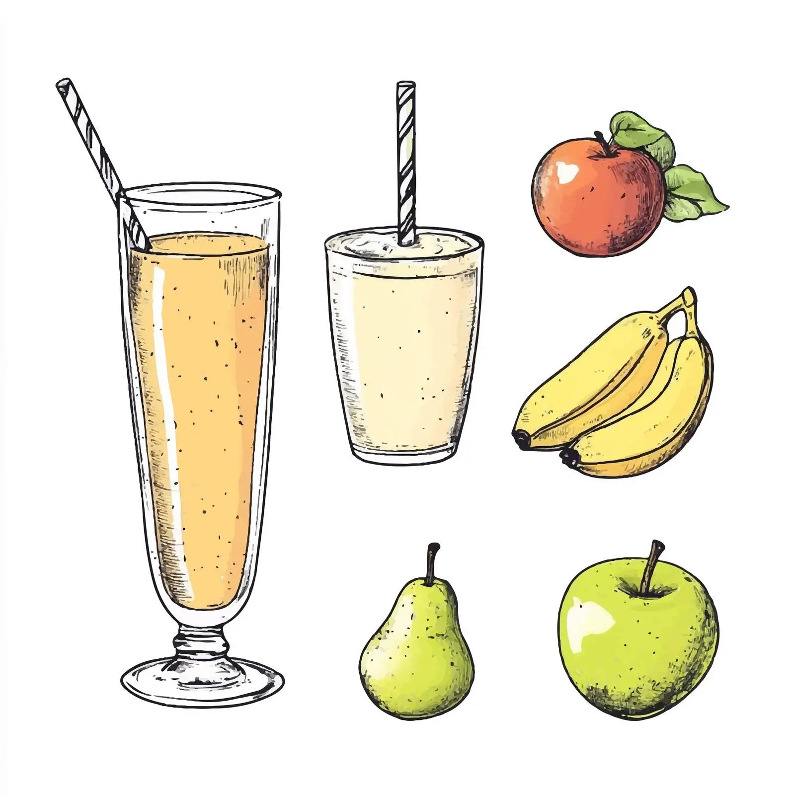 Hand-Drawn Smoothie Recipe Illustration — free download from Dotvec