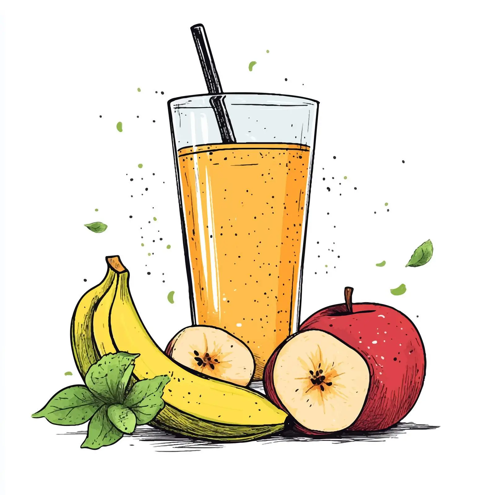 Hand Drawn Smoothie Recipe Illustration — free download from Dotvec