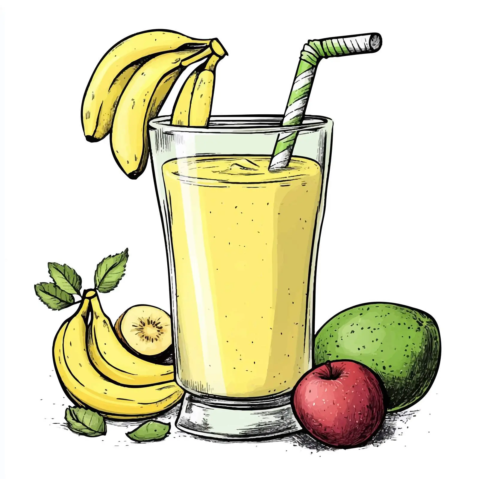 Hand-Drawn Smoothie Recipe Illustration — free download from Dotvec