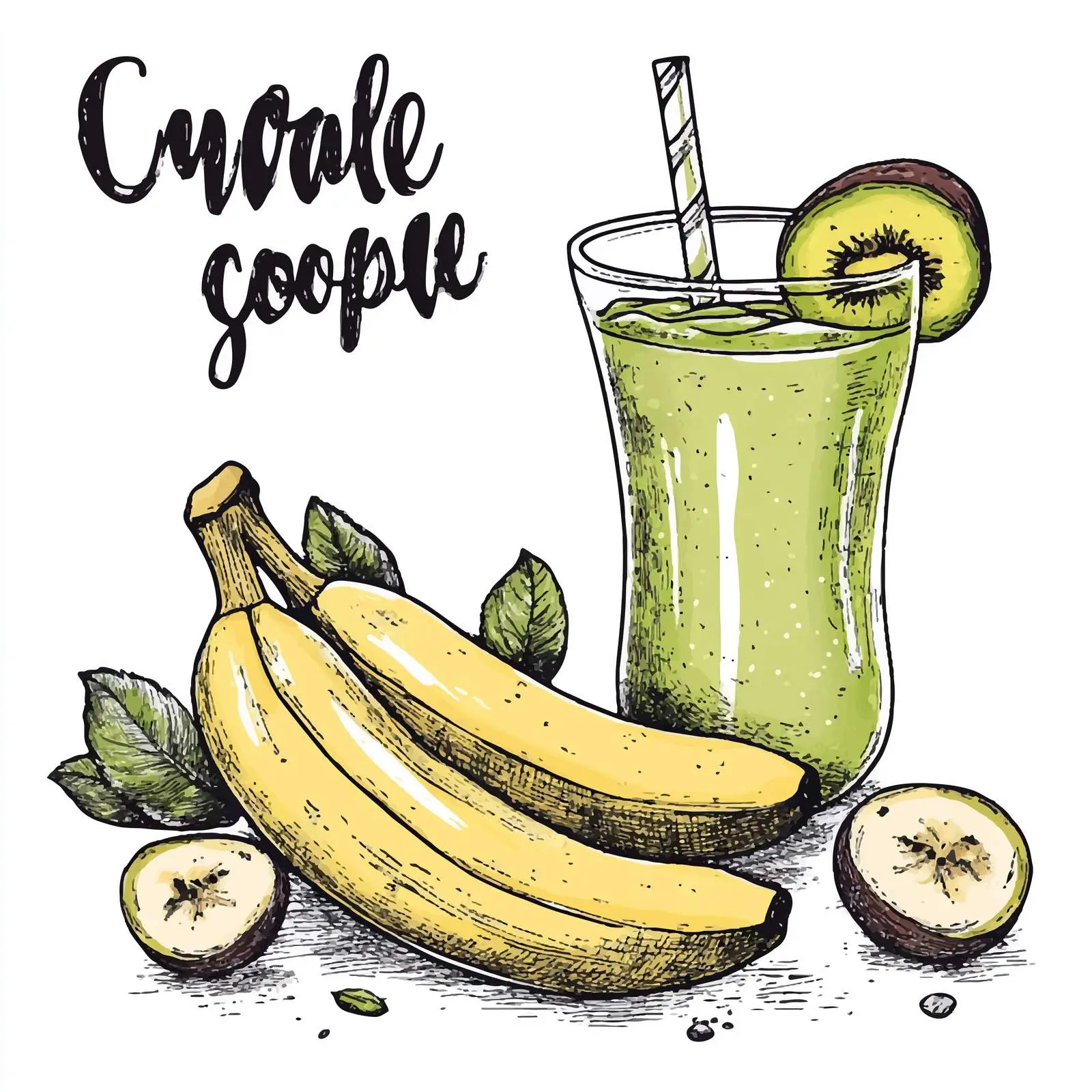 Hand-Drawn Smoothie Recipe Illustration — free download from Dotvec