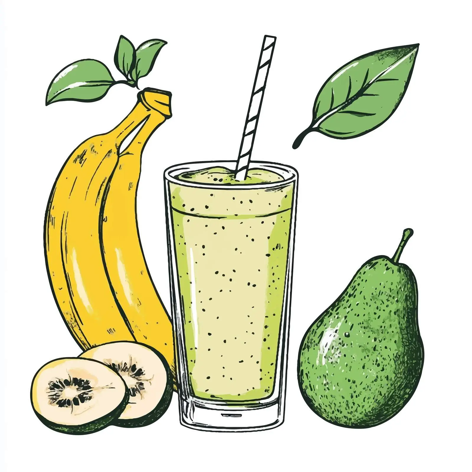 Hand Drawn Smoothie Recipe Illustration – free mines image from Dotvec