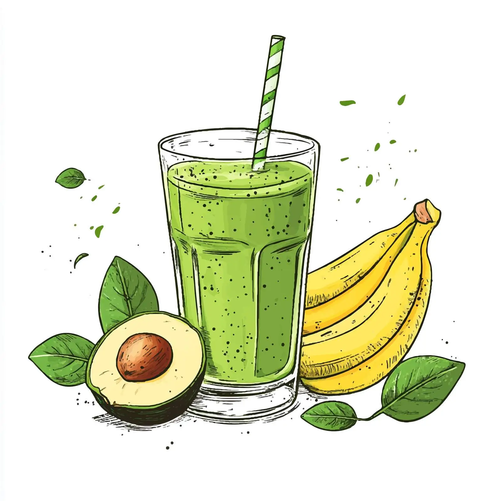 Hand-Drawn Smoothie Recipe Illustration — free download from Dotvec