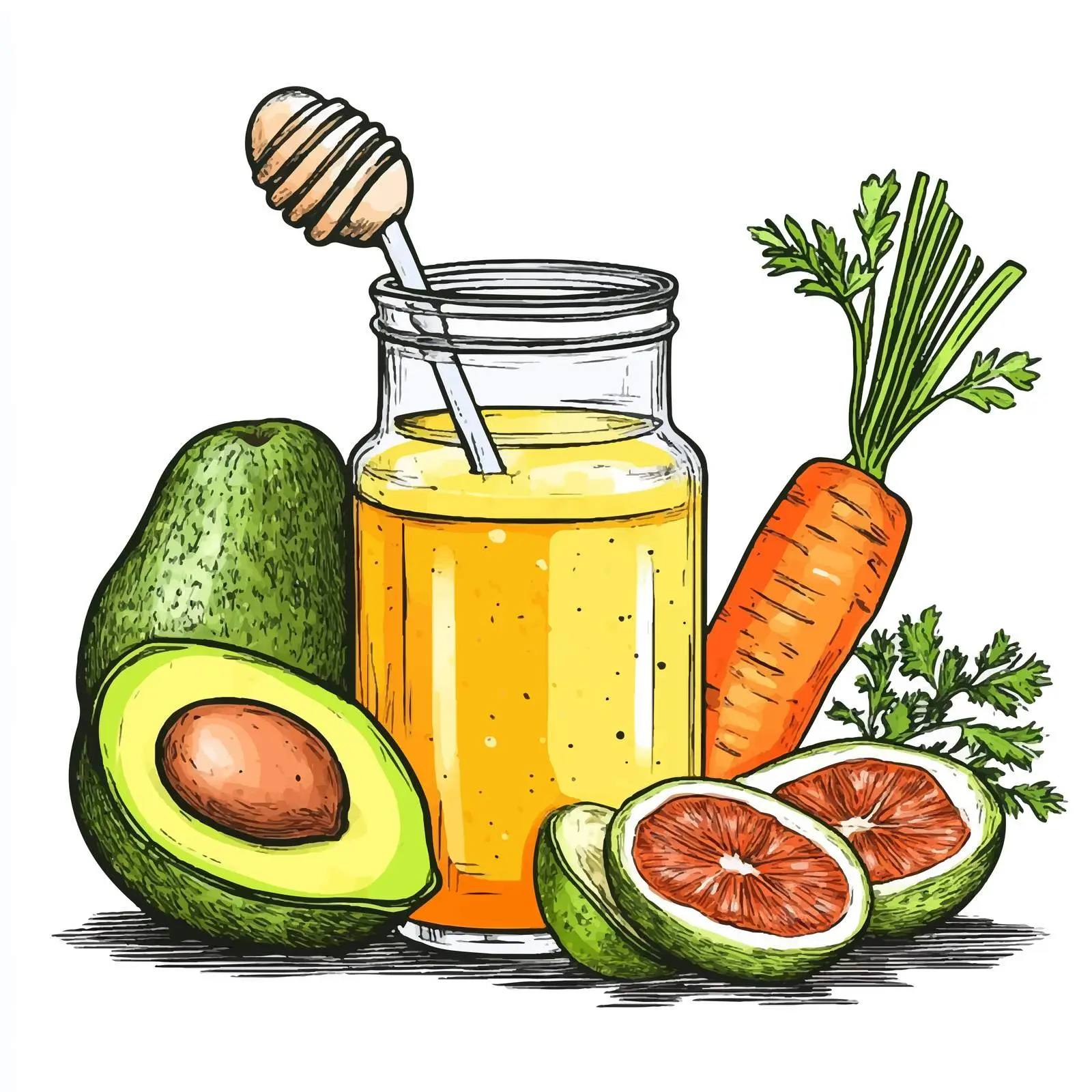 Hand Drawn Smoothie Recipe Illustration — free download from Dotvec