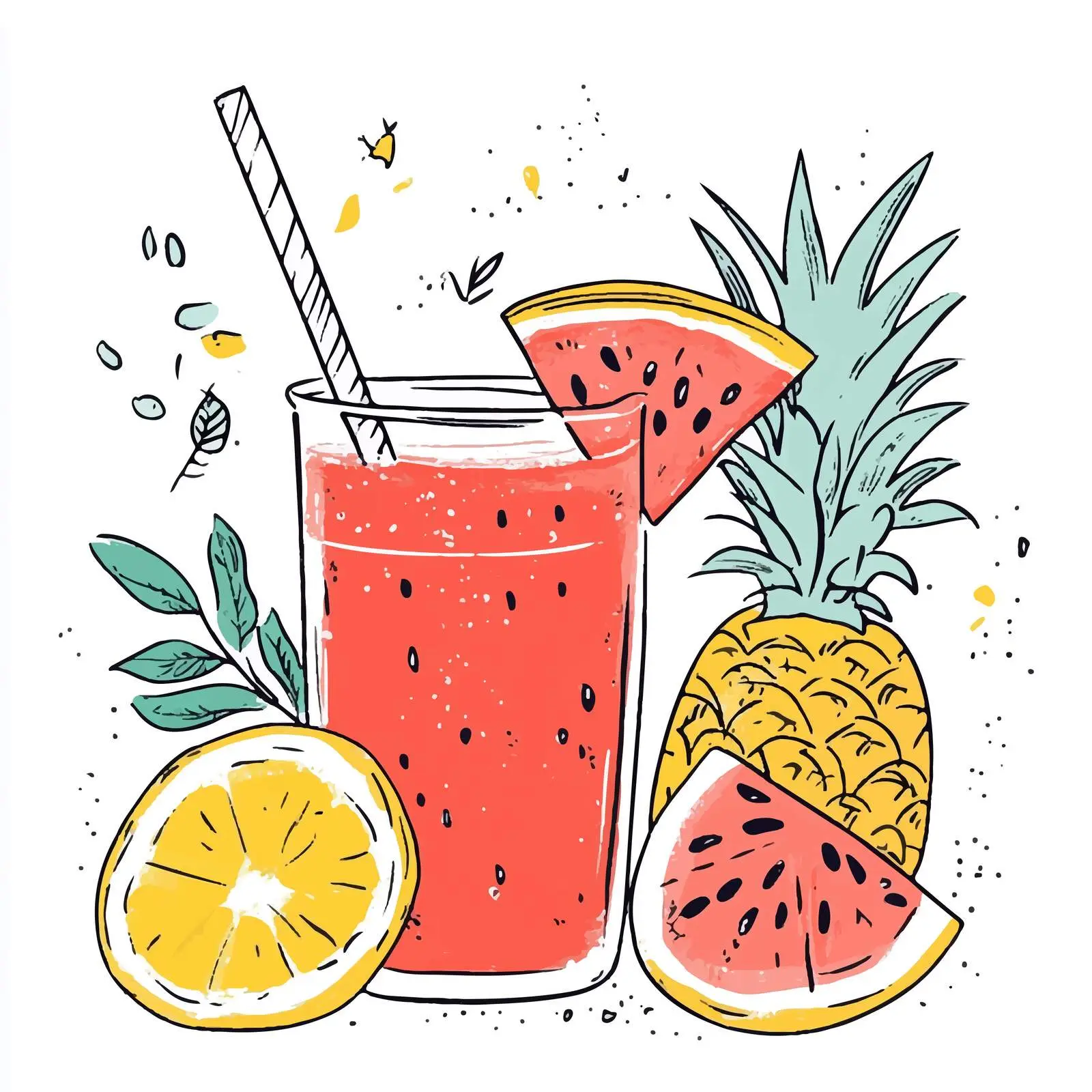 Hand-Drawn Smoothie Recipe Illustration — free download from Dotvec