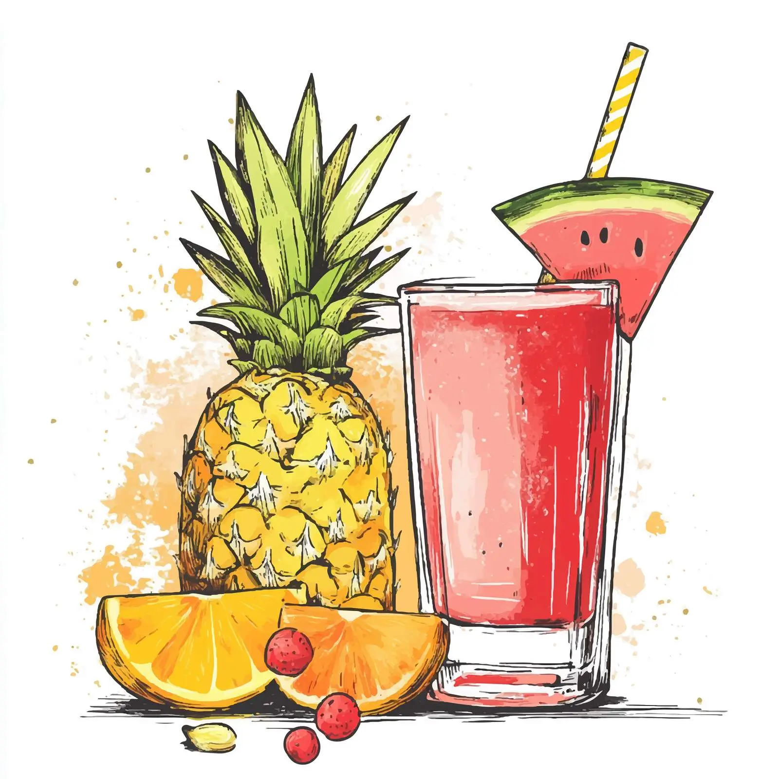 Hand-Drawn Smoothie Recipe Illustration — free download from Dotvec