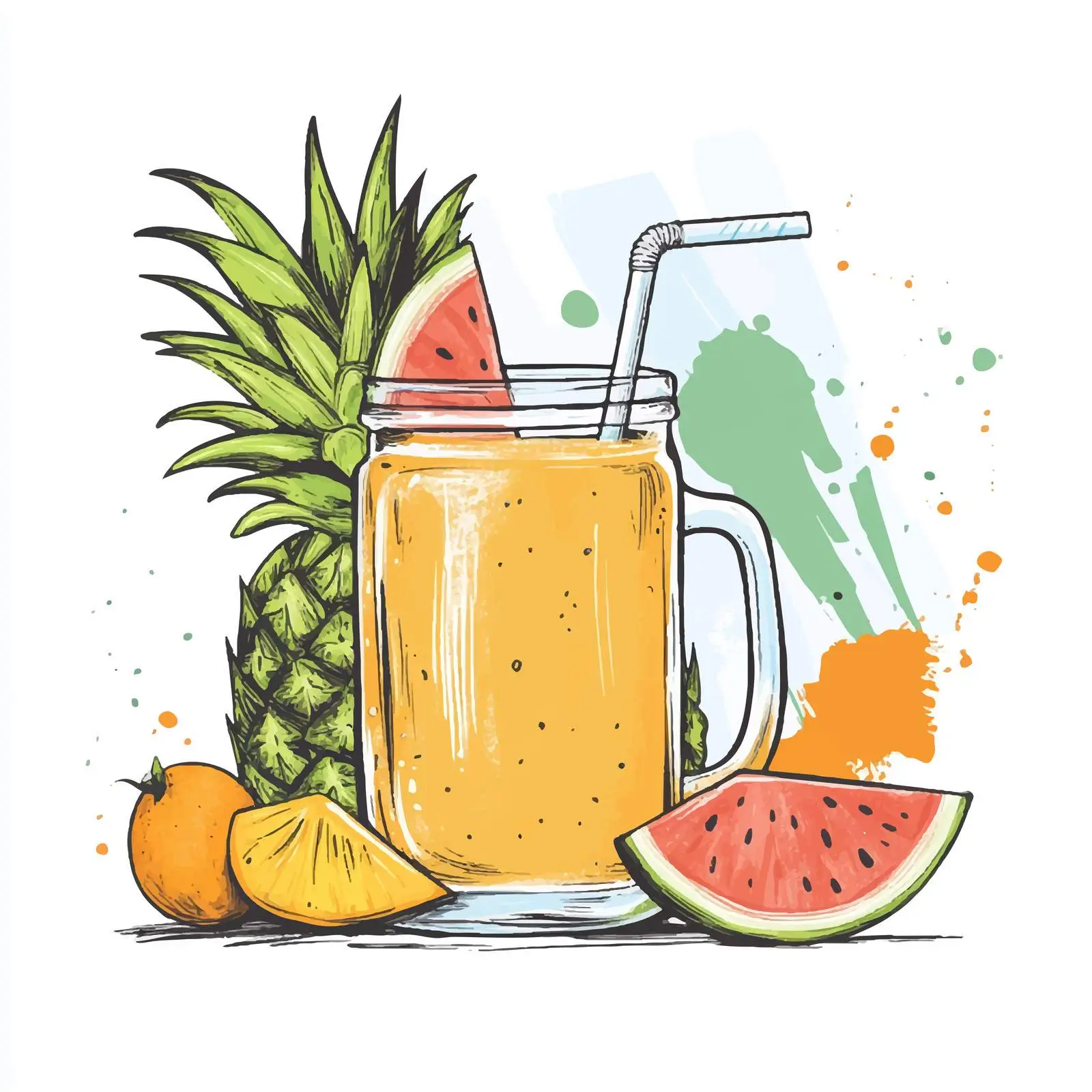 Hand-Drawn Smoothie Recipe Illustration — free download from Dotvec