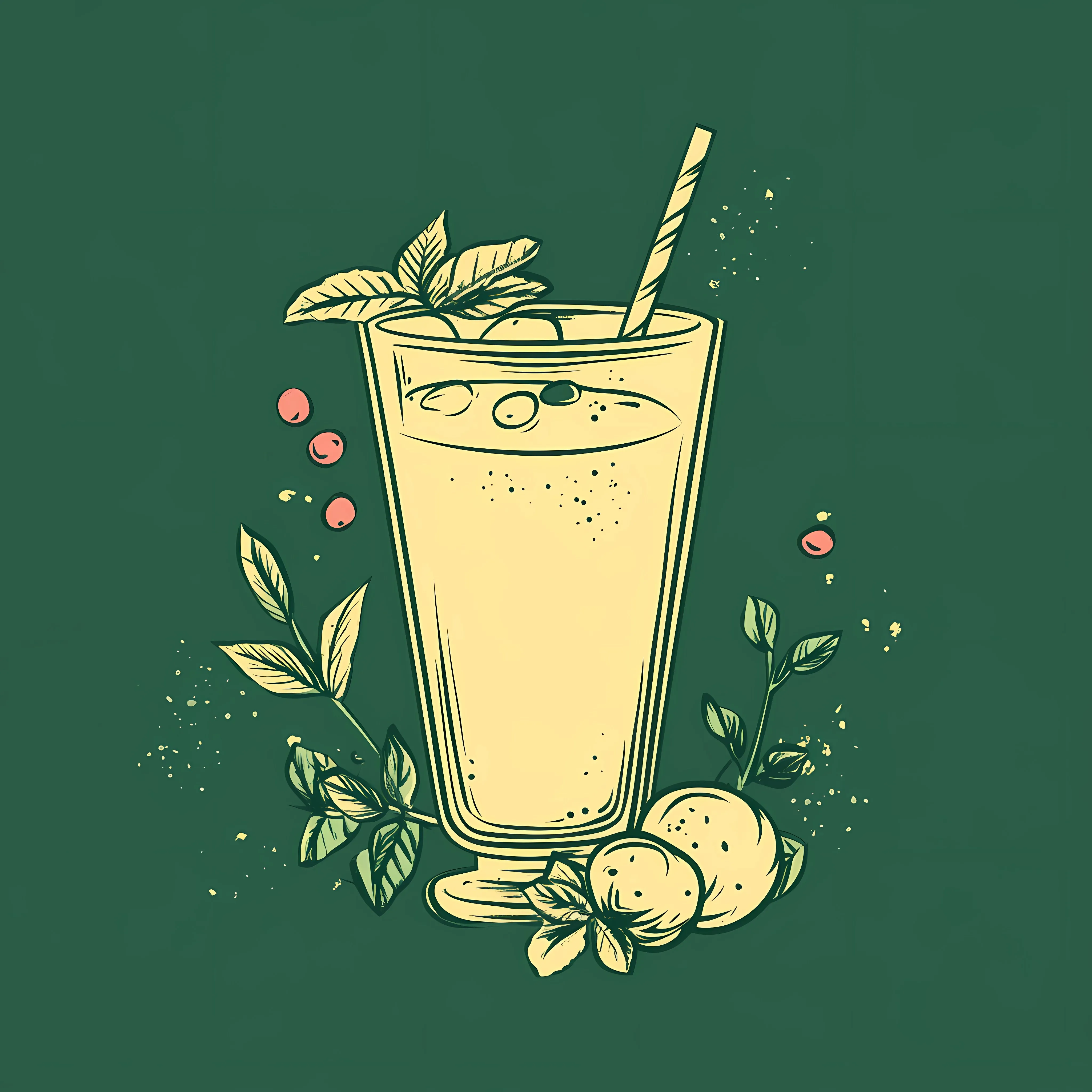 Hand Drawn Smoothie Silhouette on Green Background — free download from Dotvec