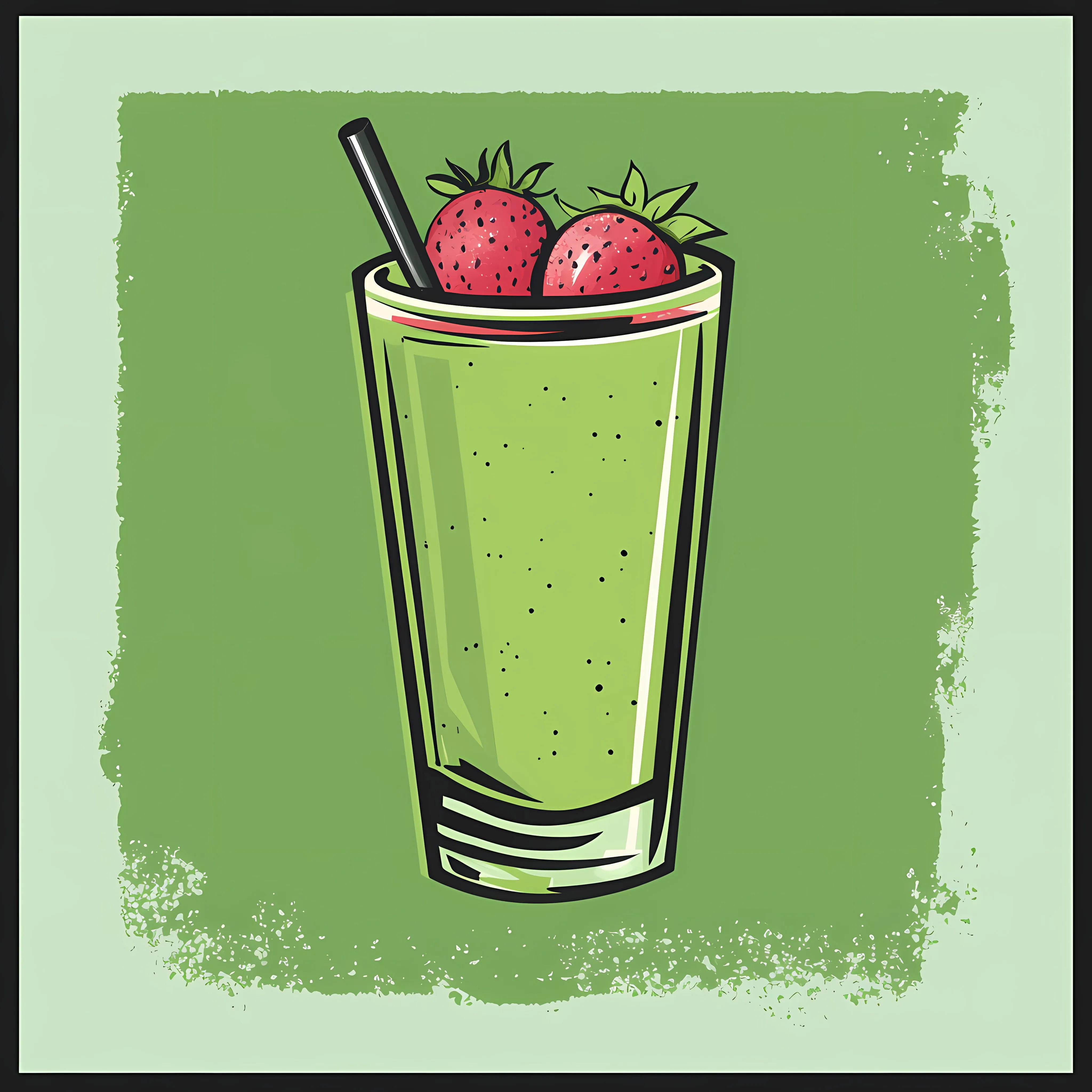 Hand Drawn Smoothie Silhouette on Green Background — free download from Dotvec