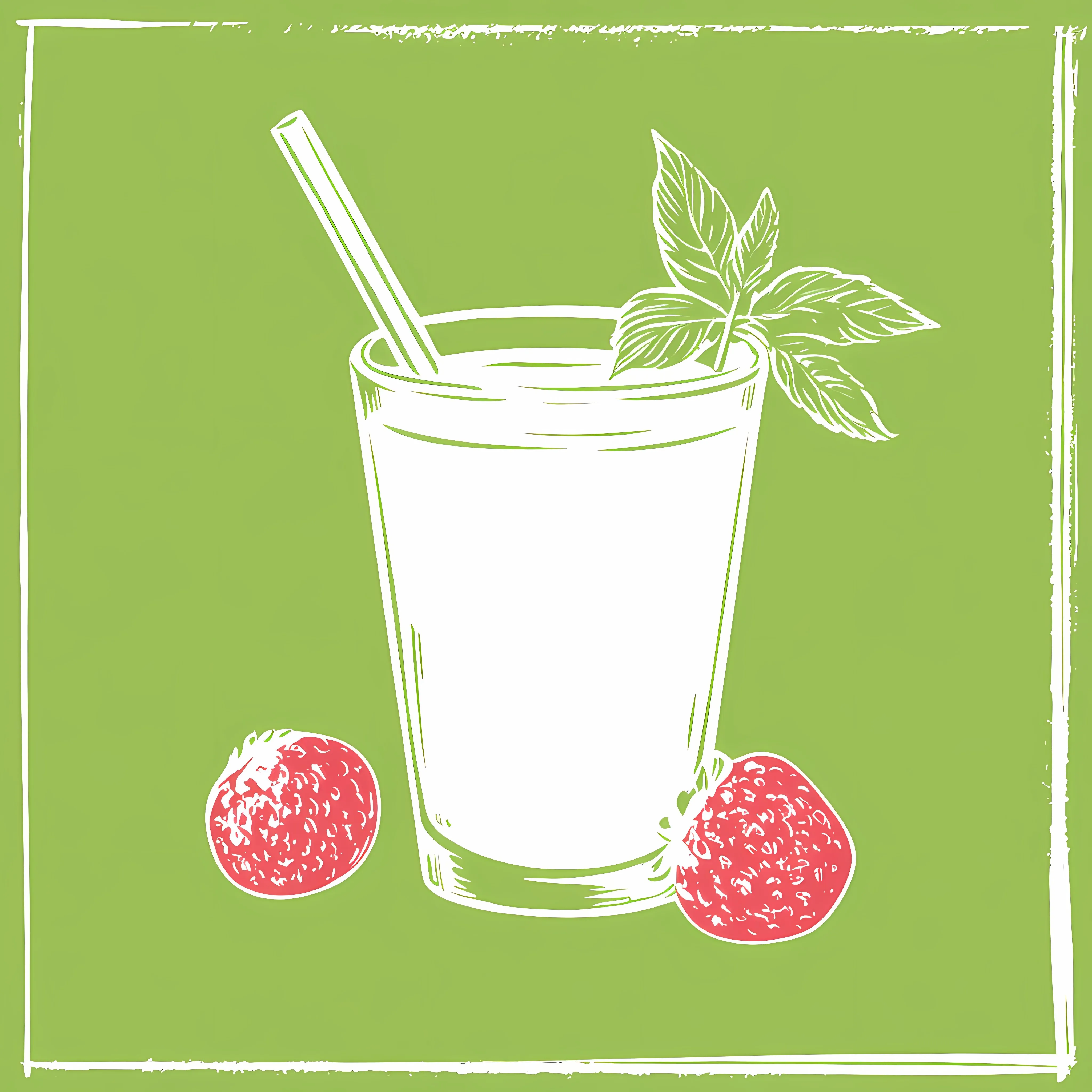 Hand Drawn Smoothie Silhouette on Green Background — free download from Dotvec