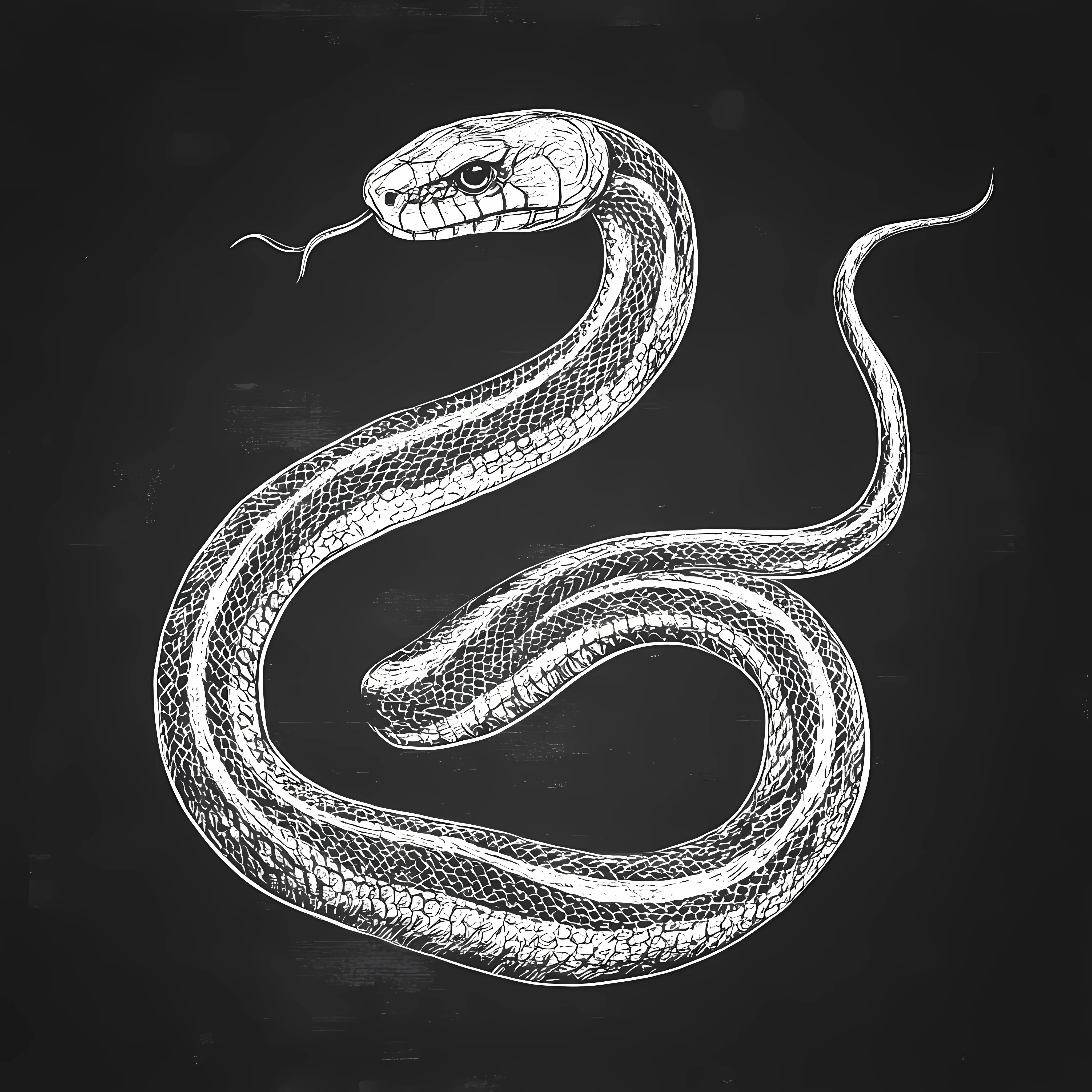 Hand Drawn Snake Sketch on Chalkboard – free symbolism in art image from Dotvec
