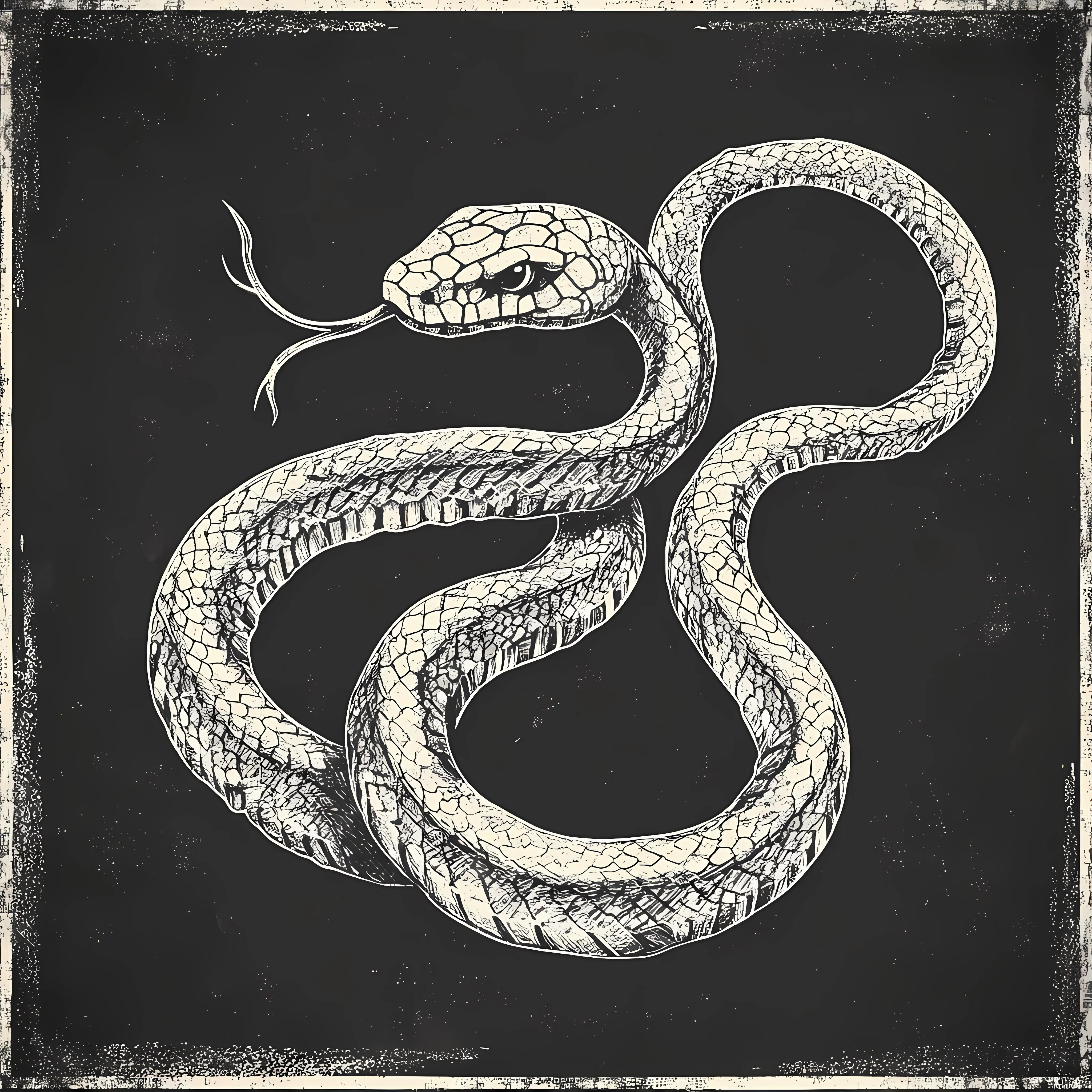 Hand Drawn Snake Sketch on Chalkboard — free download from Dotvec