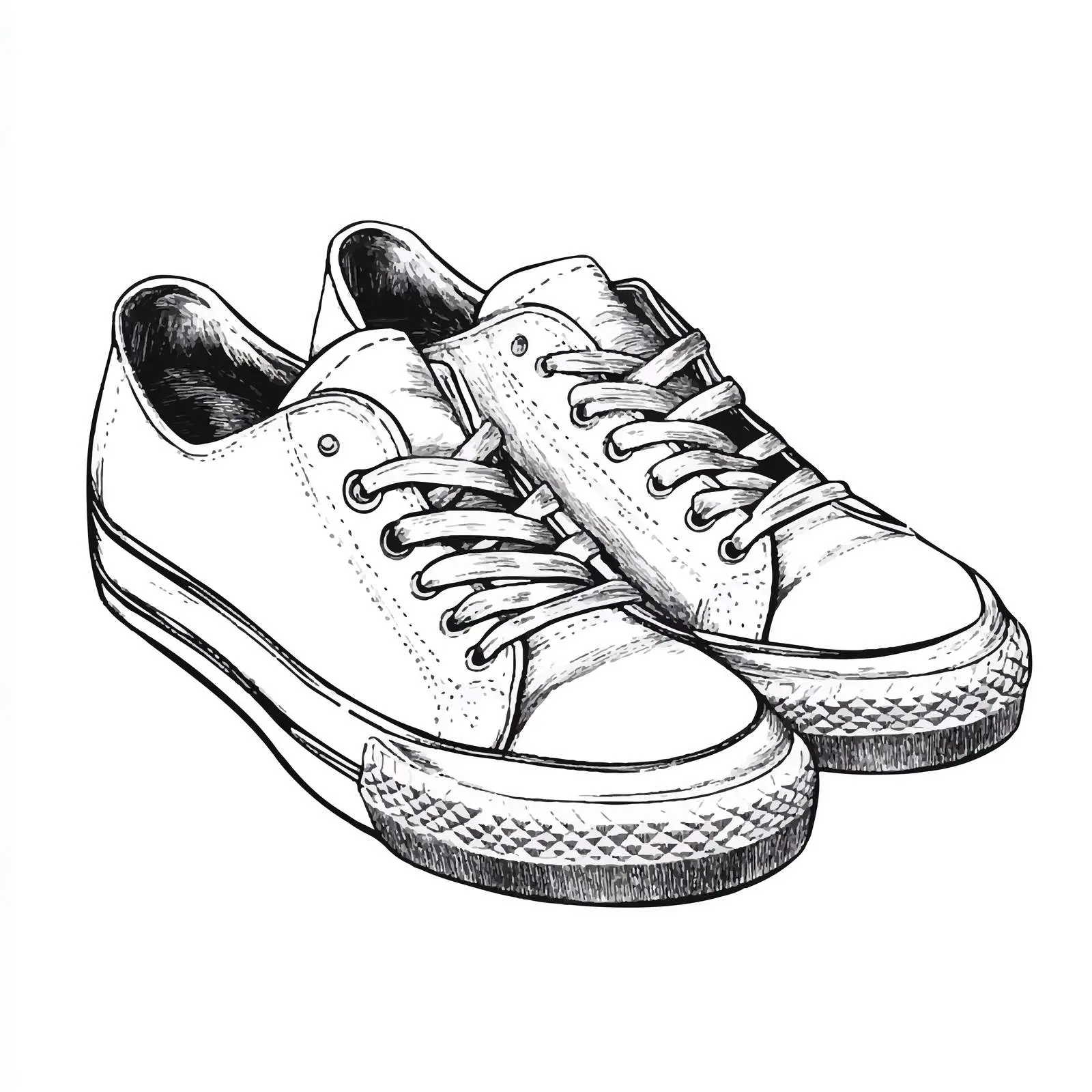 Hand Drawn Sneakers Sketch Symbol on White Background — free download from Dotvec