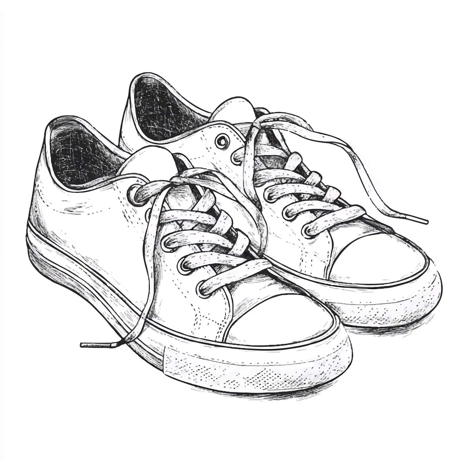 Hand Drawn Sneakers Sketch on White Background — free download from Dotvec
