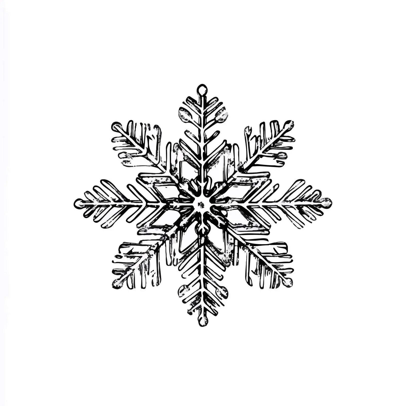 Hand Drawn Snowflake Sketch on White Background — free download from Dotvec