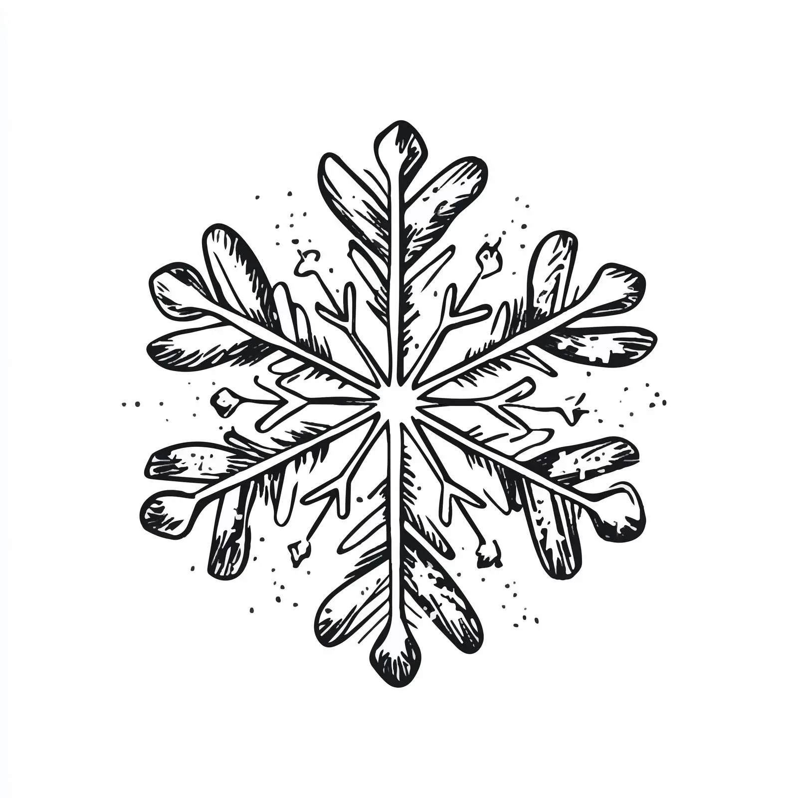 Hand-Drawn Snowflake Sketch on White Background — free download from Dotvec