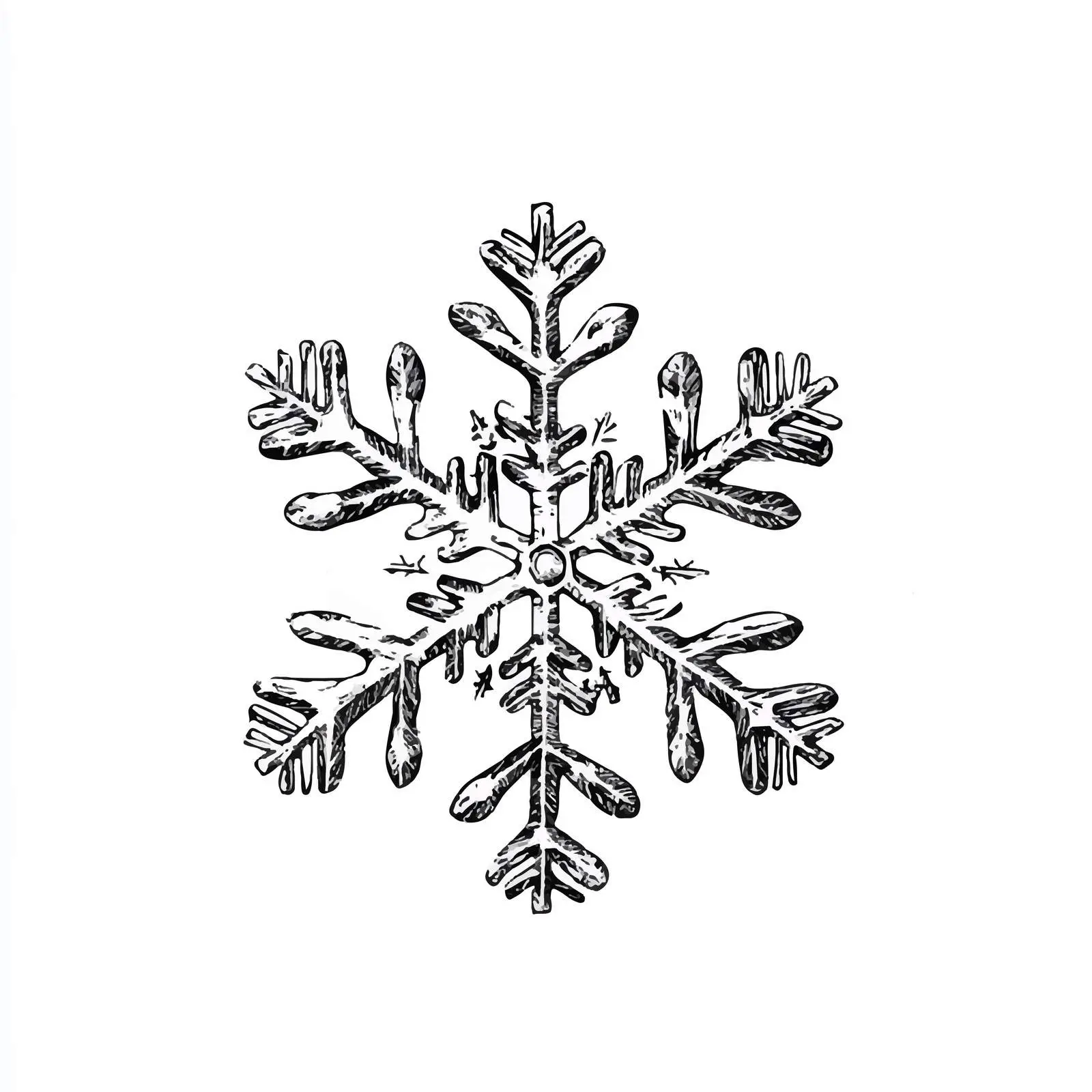 Hand-Drawn Snowflake Sketch on White Background — free download from Dotvec
