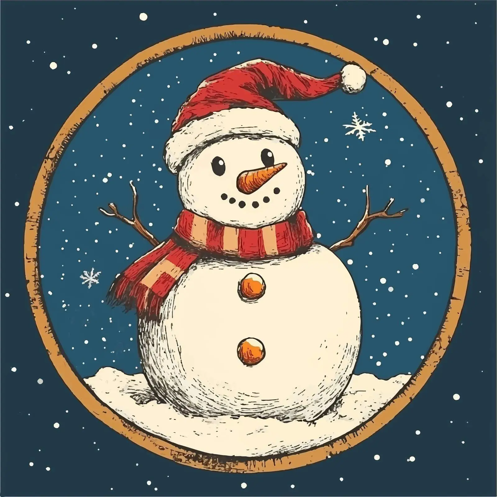 Hand Drawn Snowman Sketch Vector Illustration — free download from Dotvec