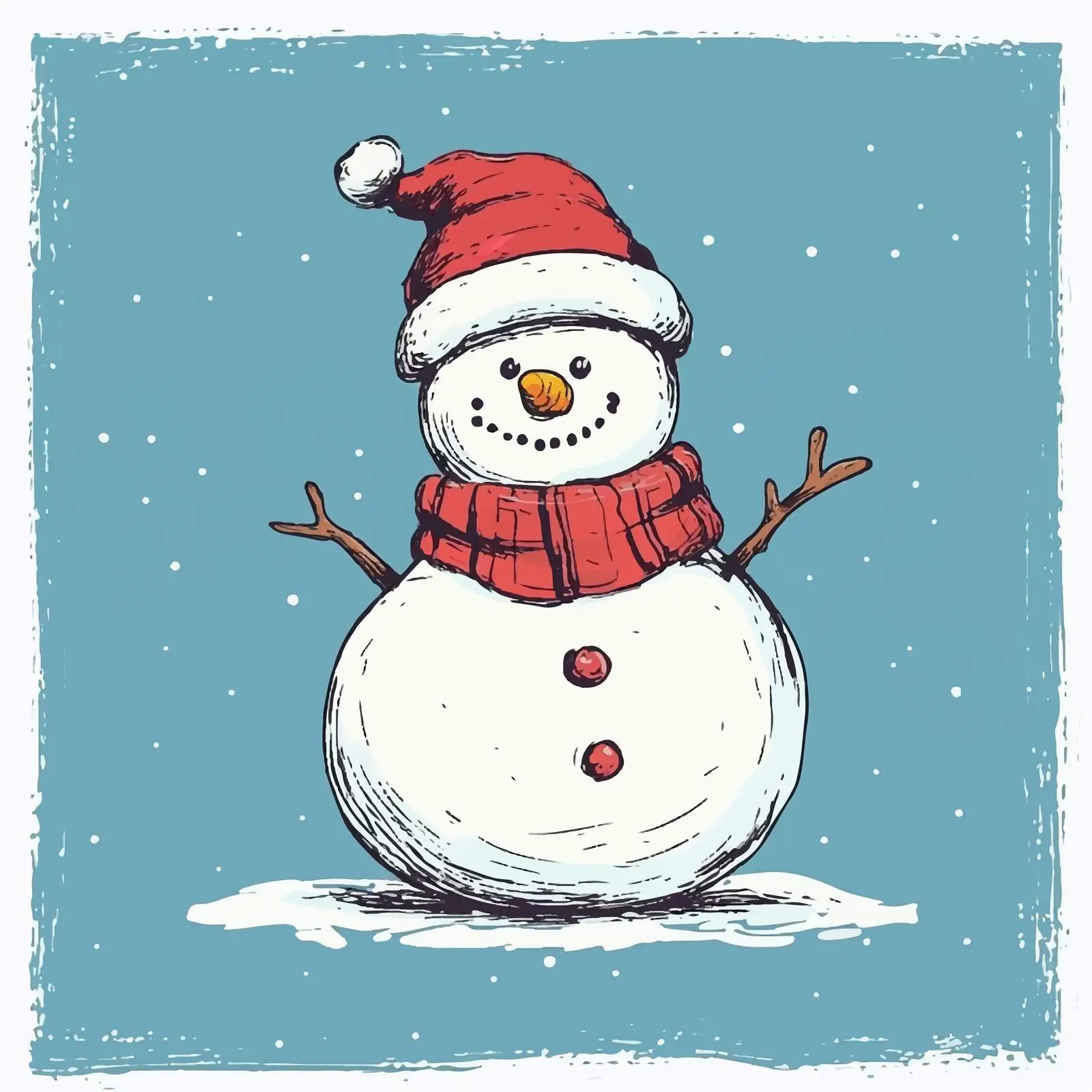 Hand Drawn Snowman Sketch Vector Illustration — free download from Dotvec