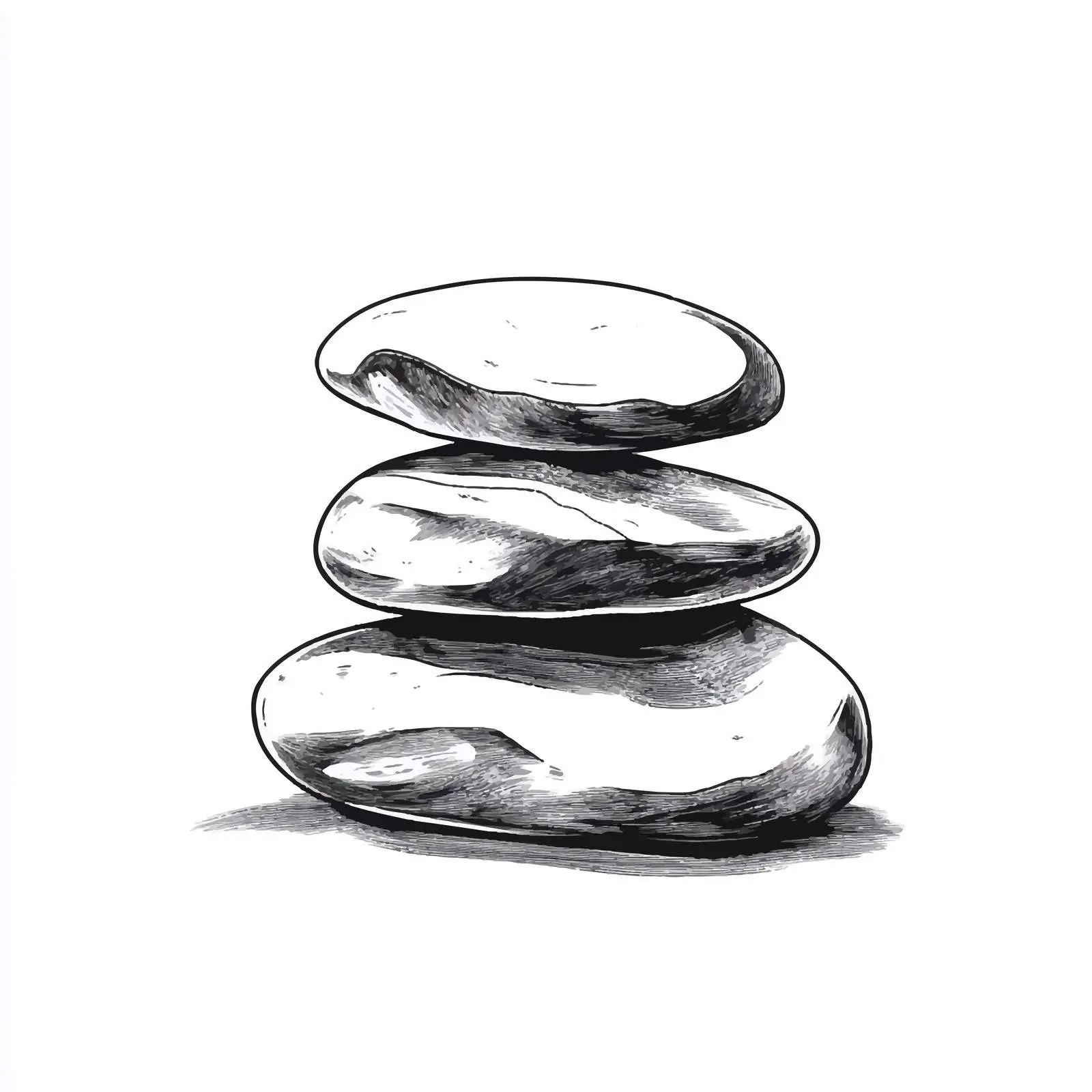Hand-Drawn Spa Stones Sketch on White Background — free download from Dotvec
