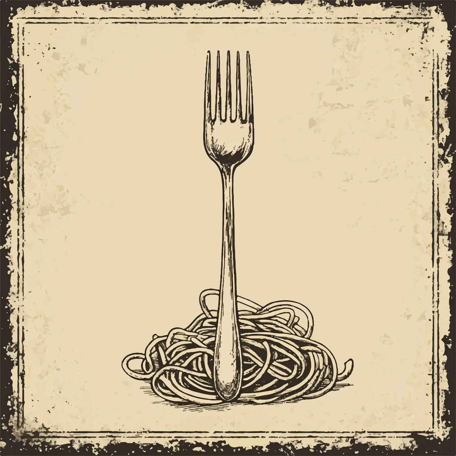 Hand-Drawn Spaghetti Fork Sketch Symbol — free download from Dotvec