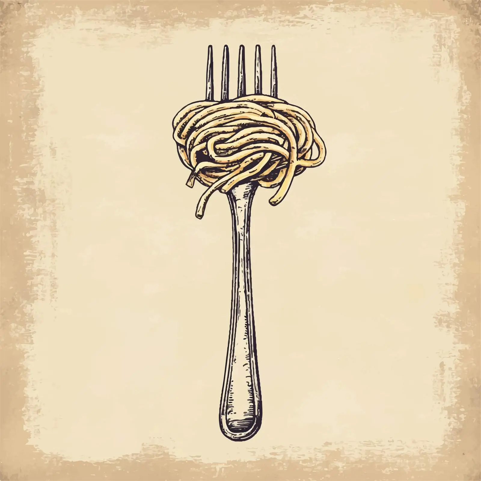Hand Drawn Spaghetti Fork Sketch Vector — free download from Dotvec