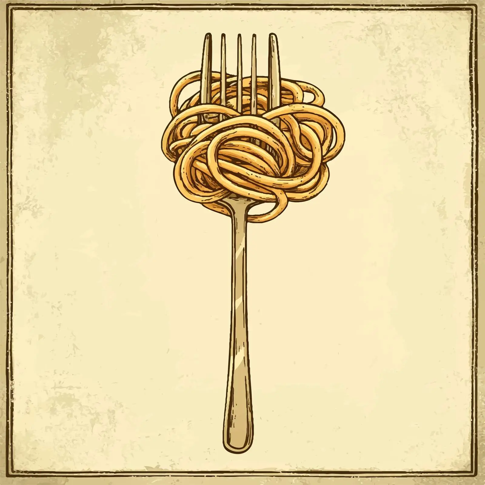 Hand-Drawn Spaghetti Fork Sketch Vector — free download from Dotvec