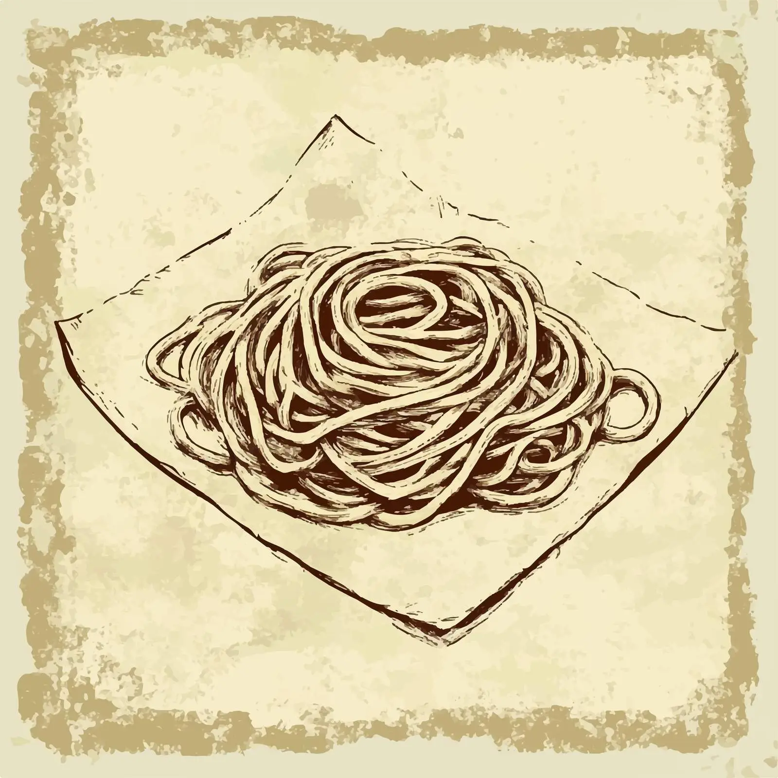 Hand Drawn Spaghetti Sketch on Vintage Paper — free download from Dotvec