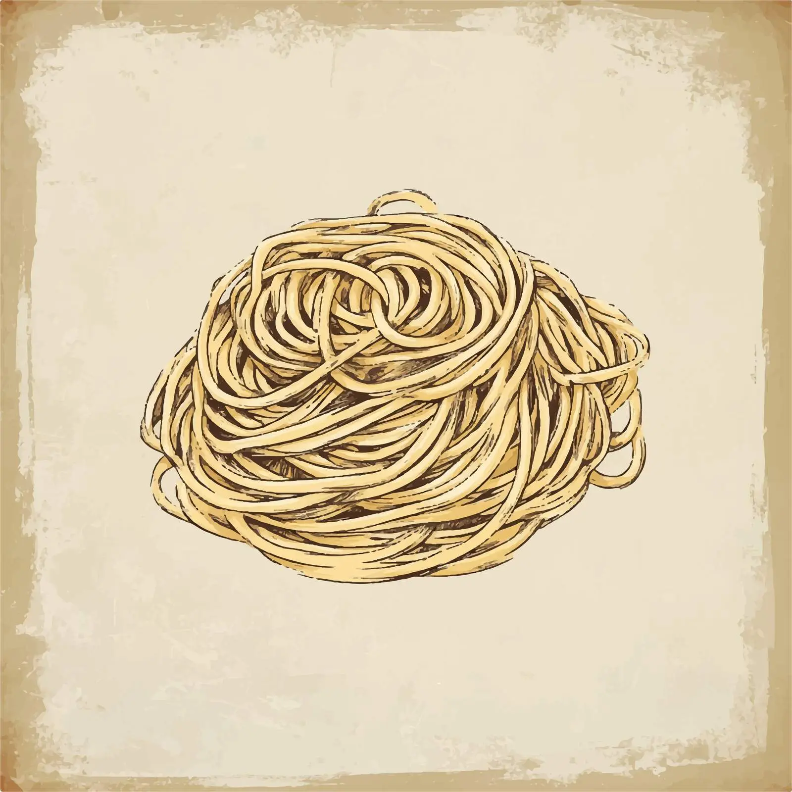 Hand-Drawn Spaghetti Sketch on Vintage Paper — free download from Dotvec