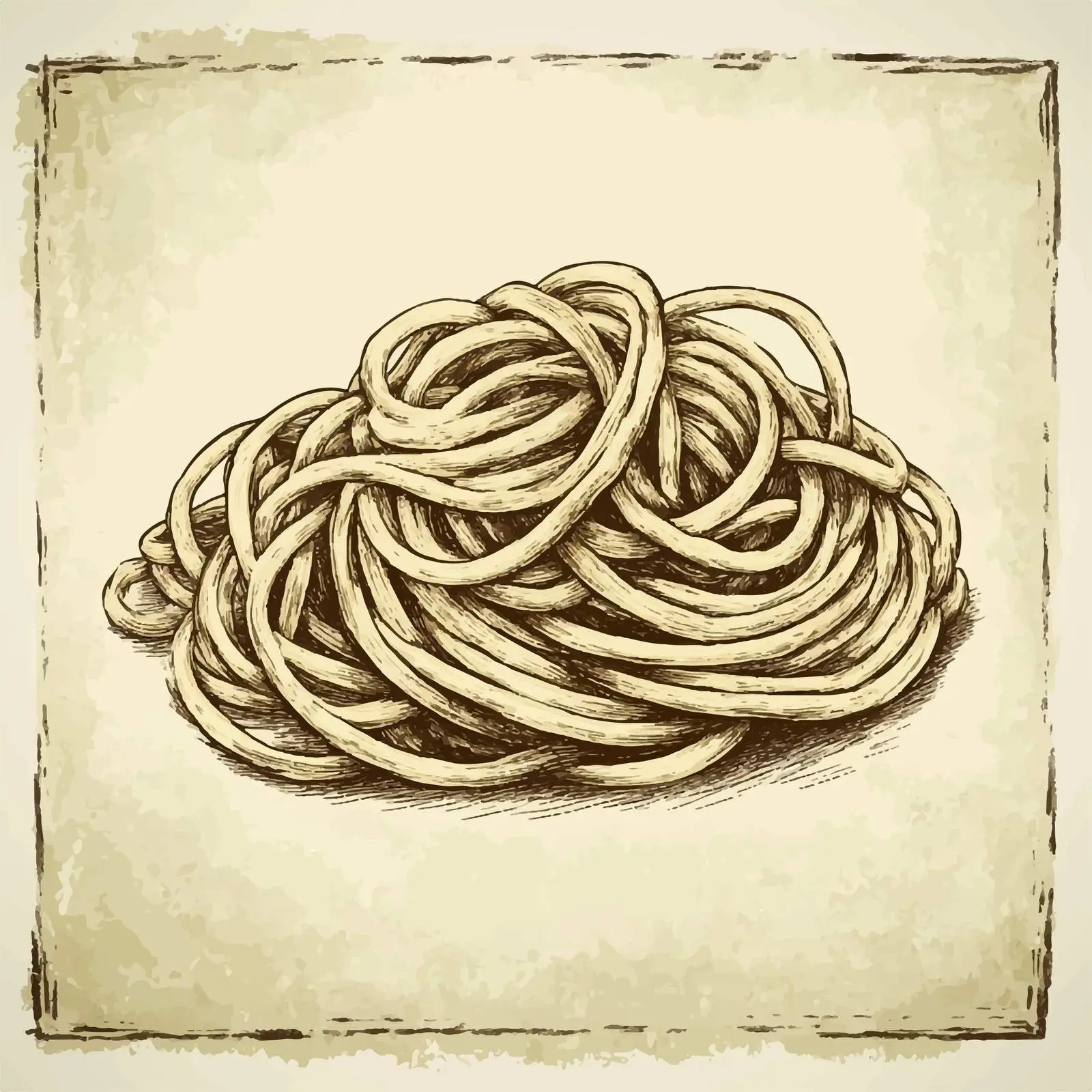 Hand Drawn Spaghetti Sketch on Old Paper — free download from Dotvec