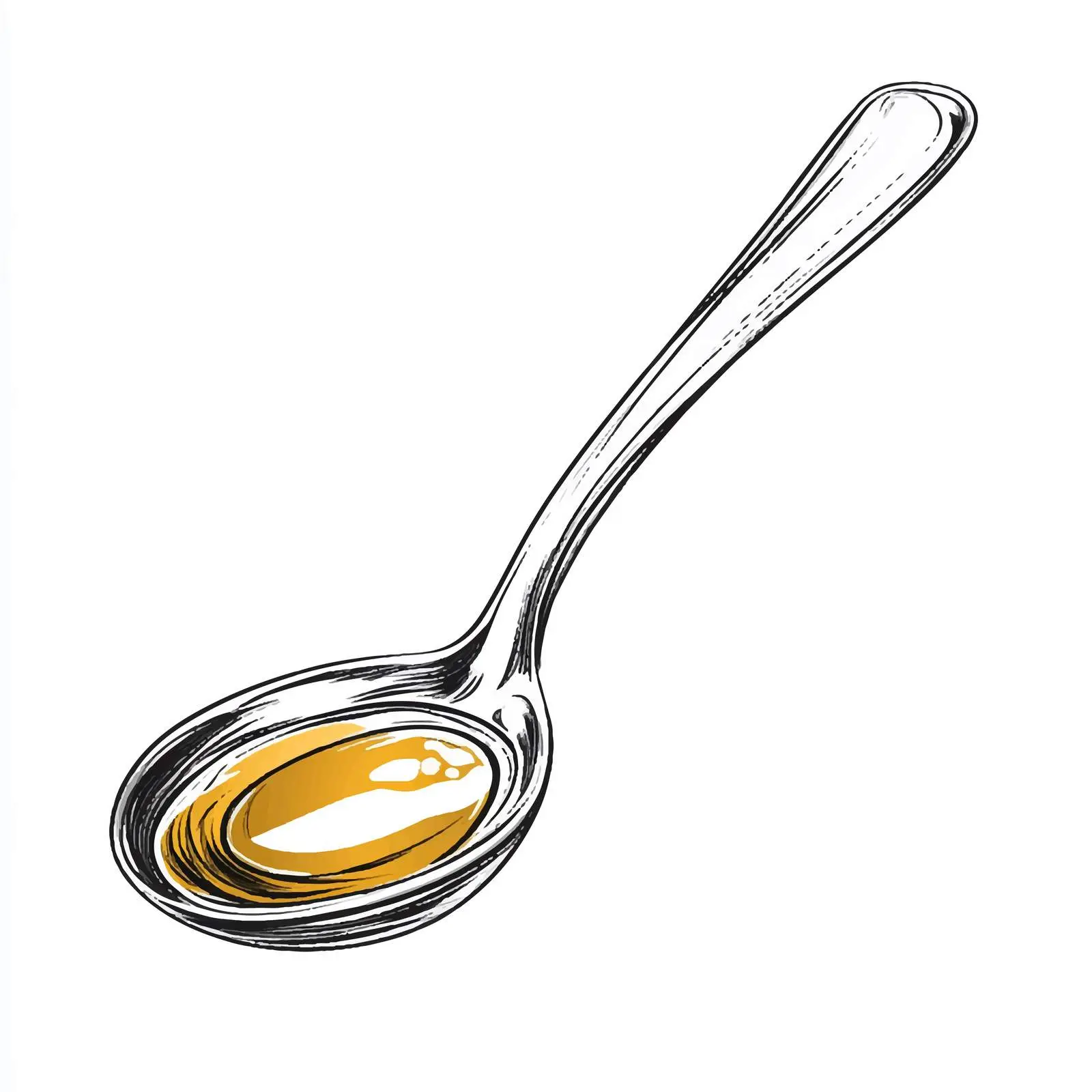 Hand-Drawn Spoon with Cooking Oil Illustration — free download from Dotvec