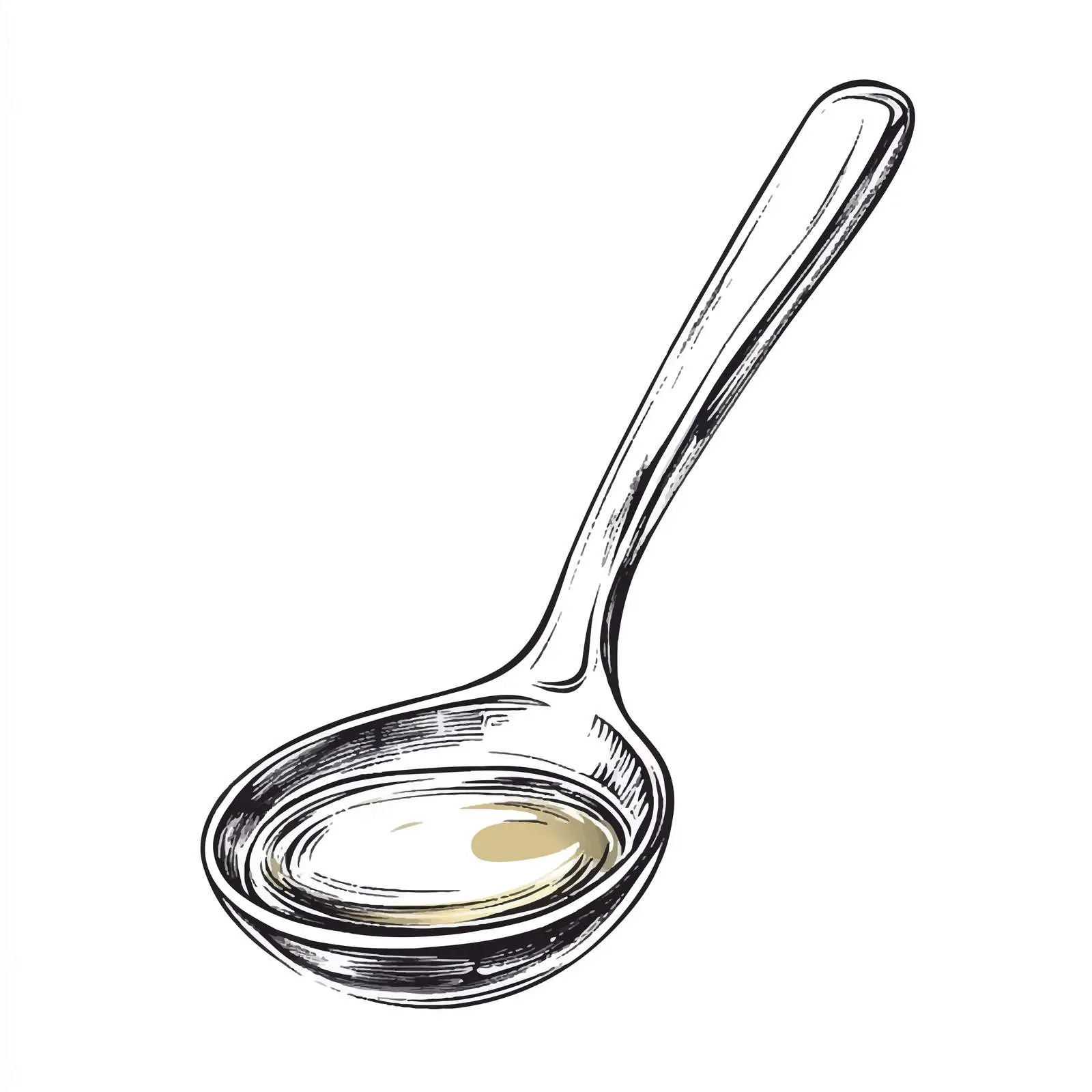 Hand-Drawn Cooking Oil Spoon Sketch — free download from Dotvec