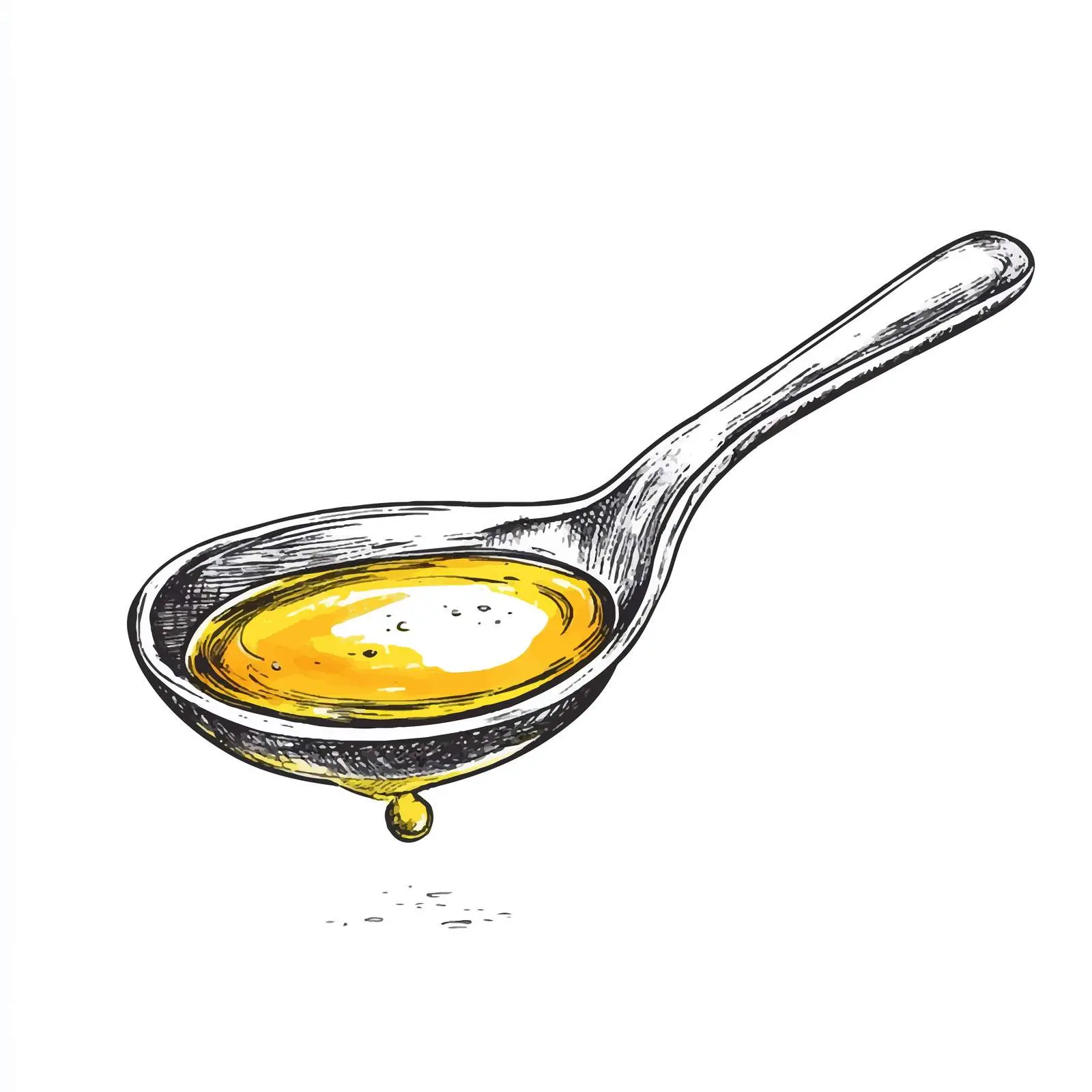 Hand Drawn Cooking Oil Spoon Sketch — free download from Dotvec