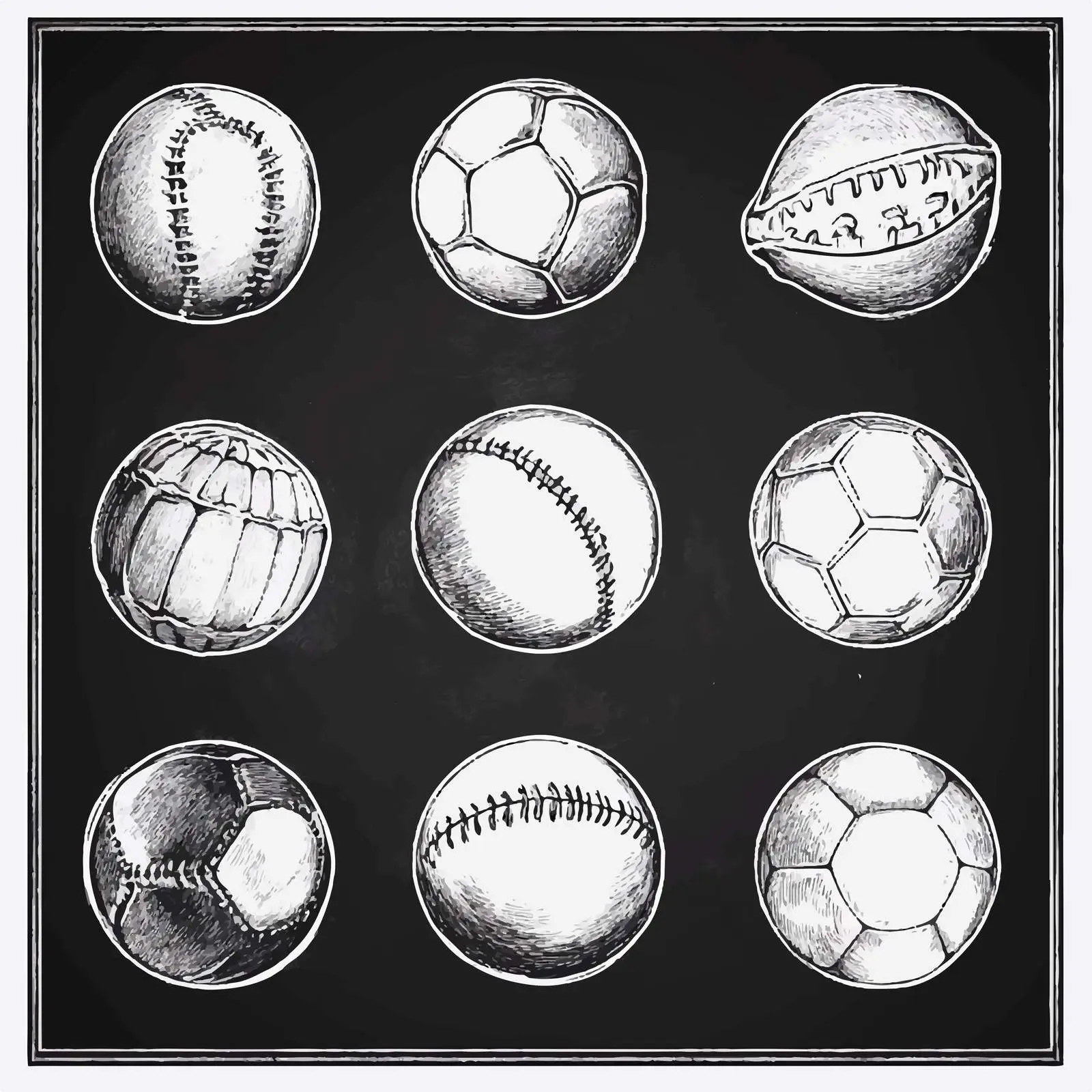 Hand Drawn Sport Ball Sketches Collection — free download from Dotvec