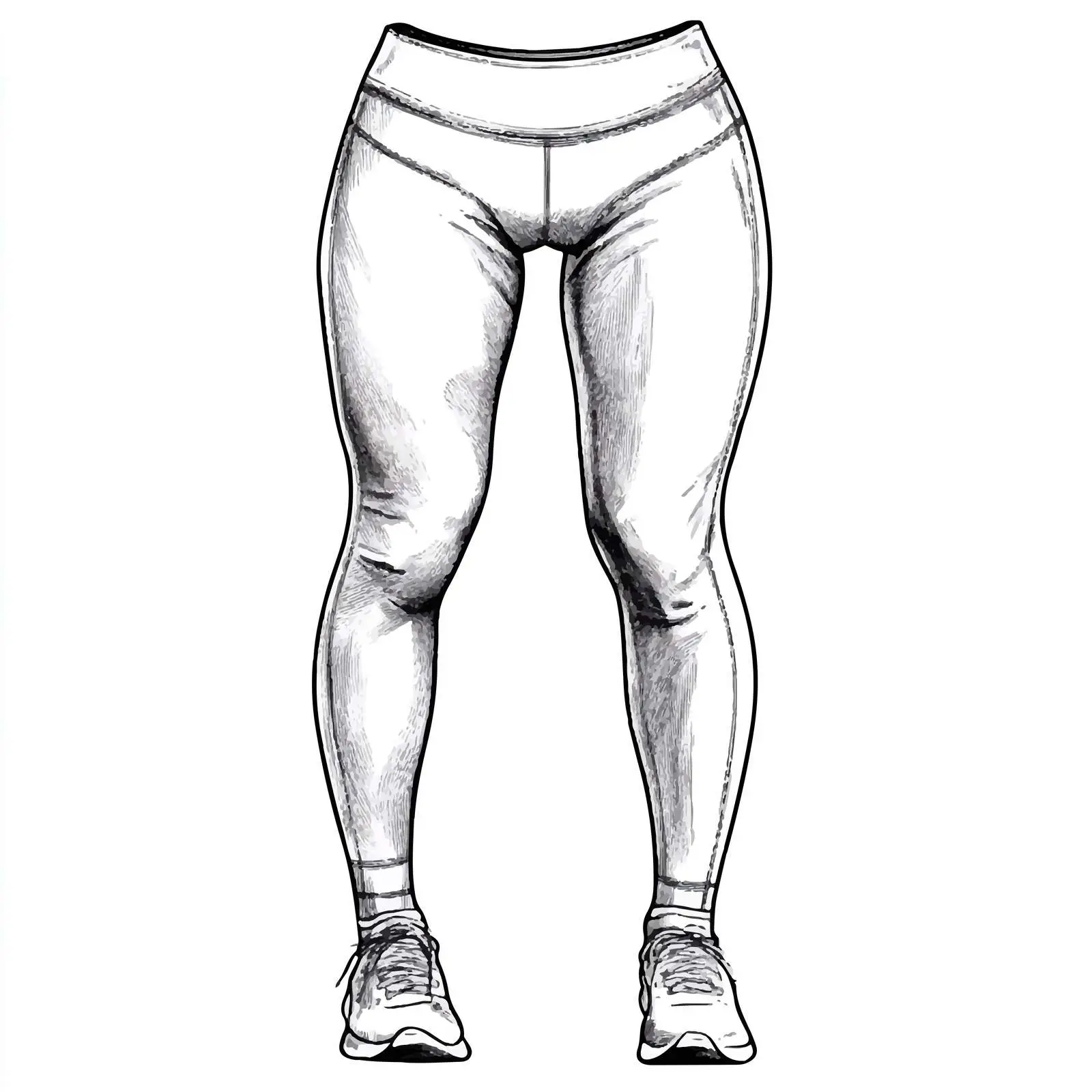 Hand Drawn Sport Leggings Sketch Design — free download from Dotvec