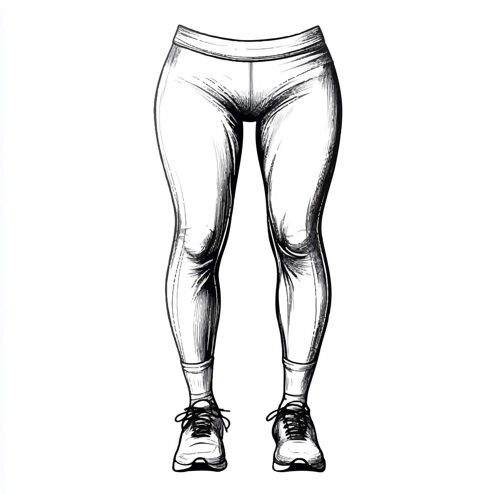 Hand Drawn Sport Leggings Sketch Design — free download from Dotvec