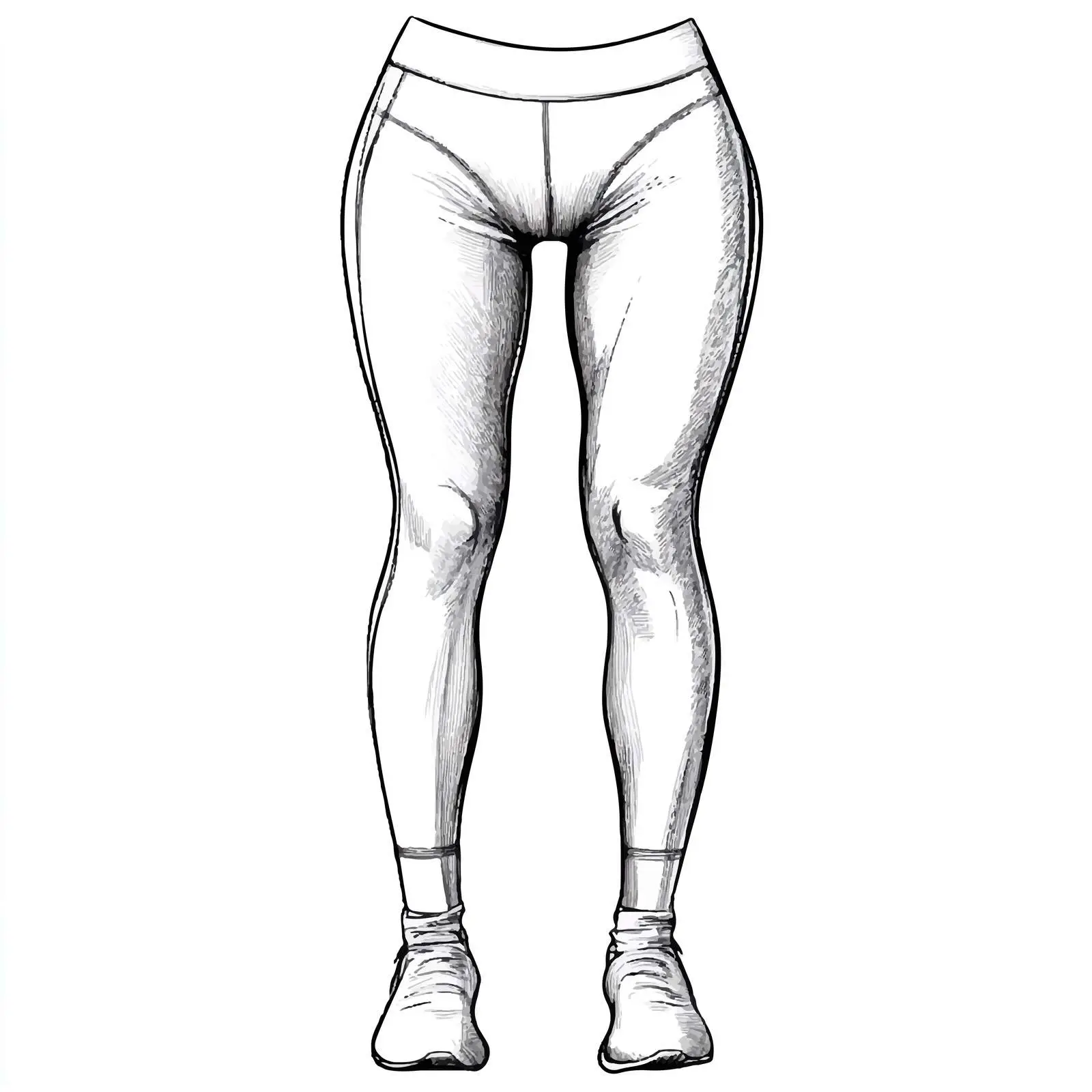 Hand Drawn Sport Leggings Sketch Design — free download from Dotvec