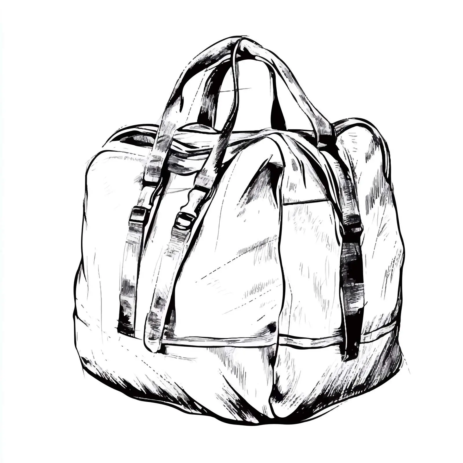 Hand Drawn Sports Bag Sketch on White Background — free download from Dotvec
