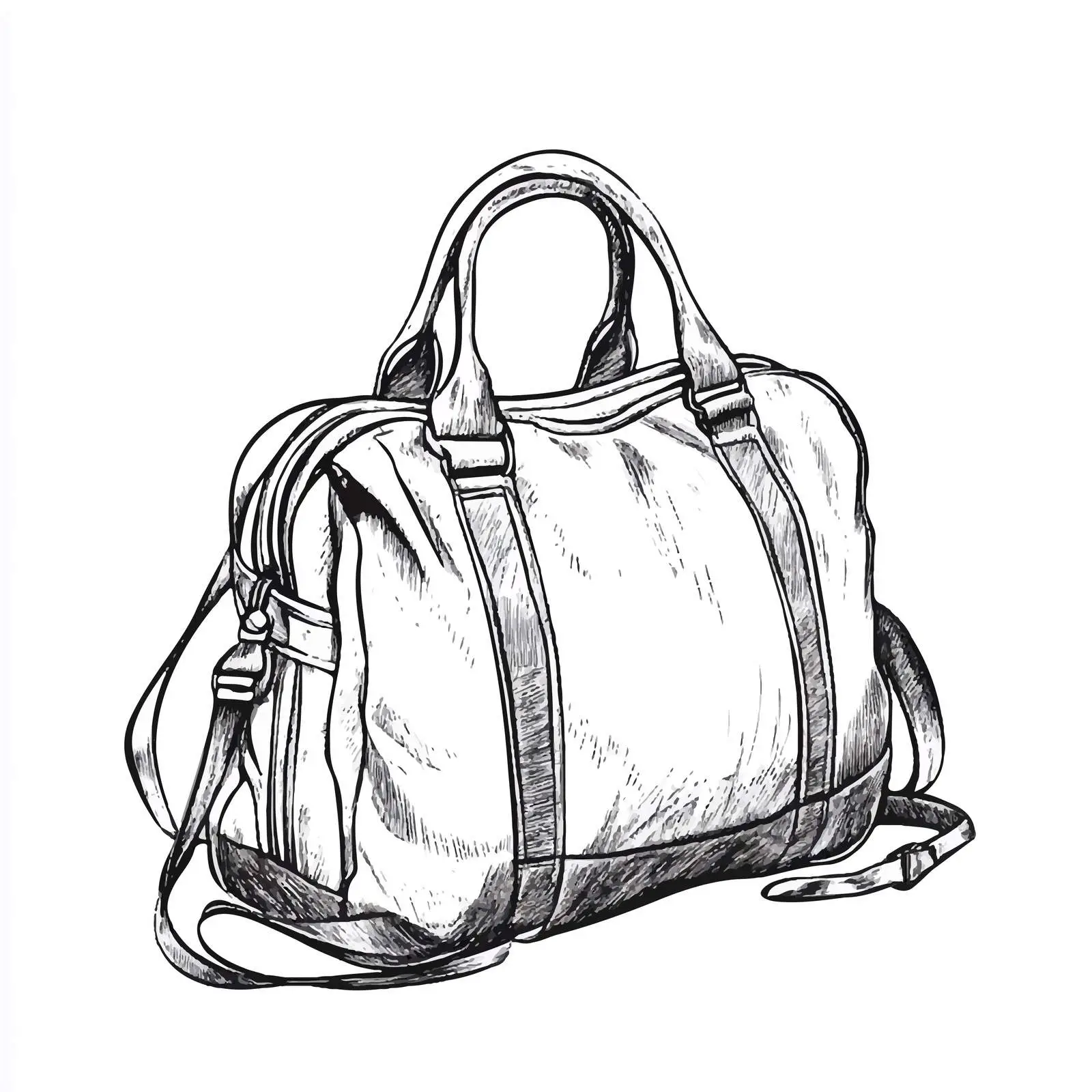 Hand-Drawn Sports Bag Sketch Isolated on White — free download from Dotvec