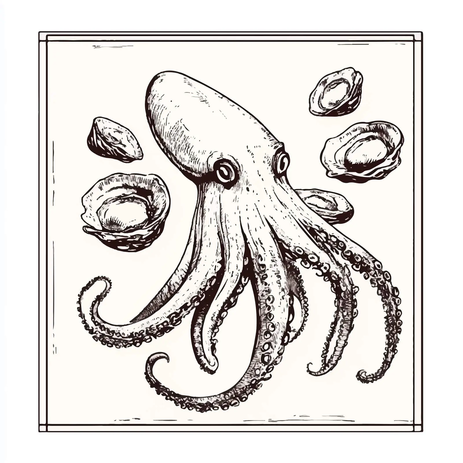 Hand-Drawn Isolated Squid Seafood Vector Art — free download from Dotvec