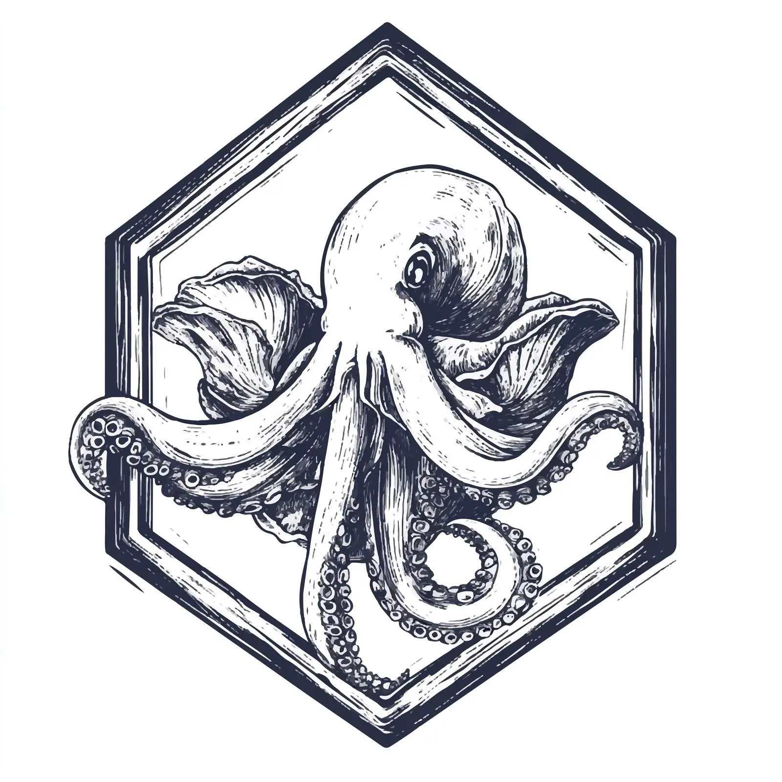 Hand-Drawn Squid Illustration on White Background — free download from Dotvec