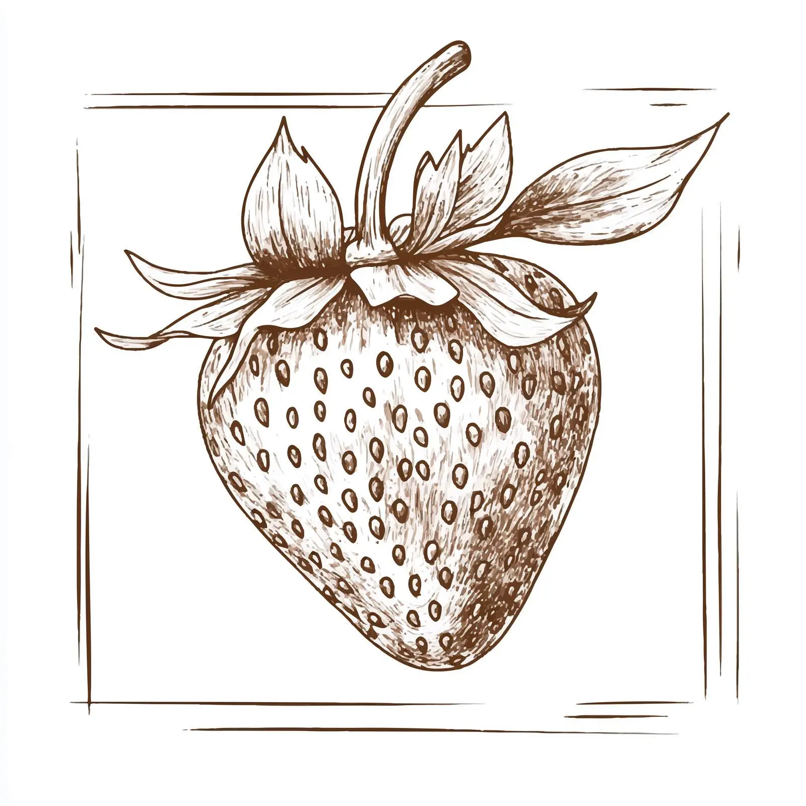 Hand-Drawn Strawberry Sketch on White Background — free download from Dotvec