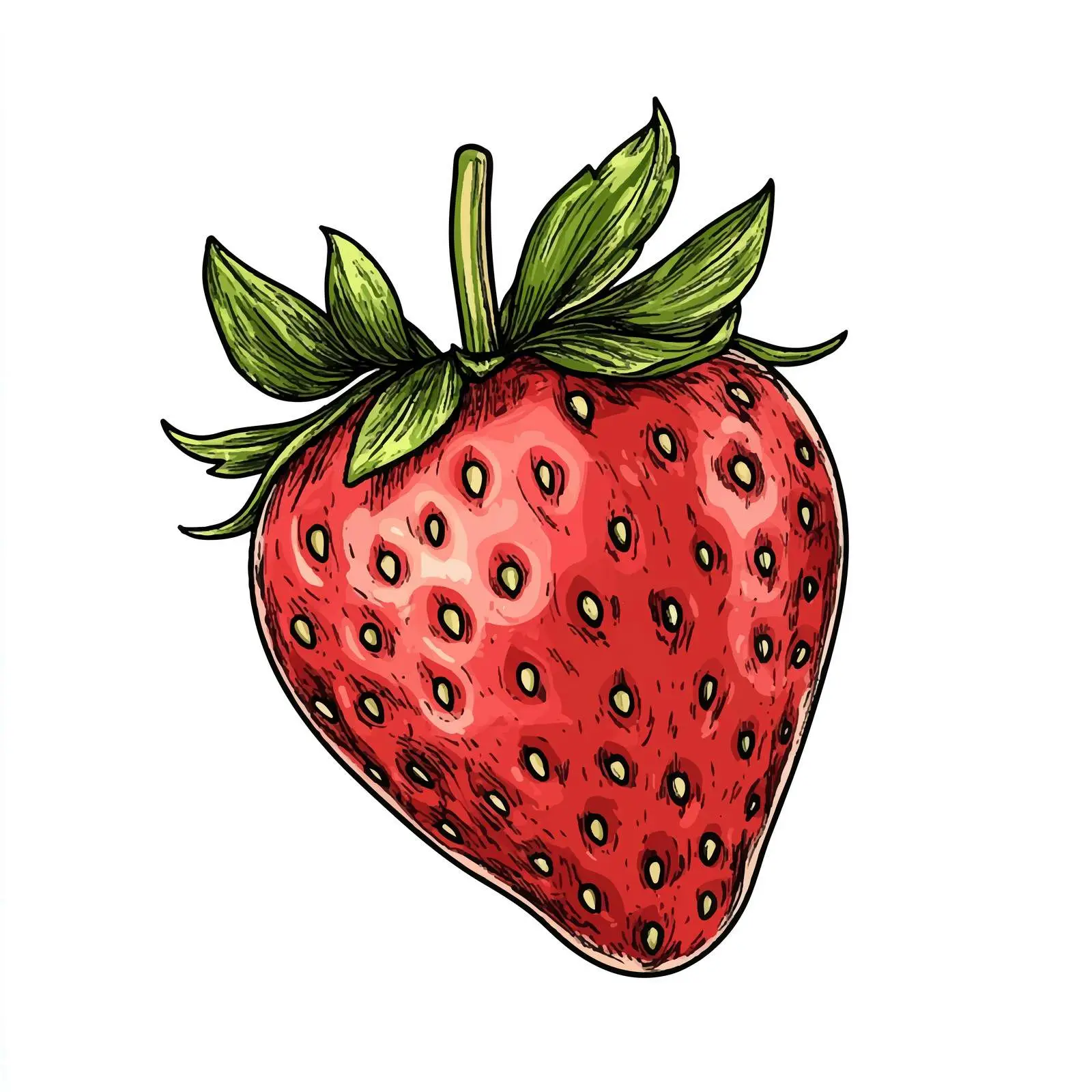 Hand Drawn Strawberry Sketch on White Background — free download from Dotvec