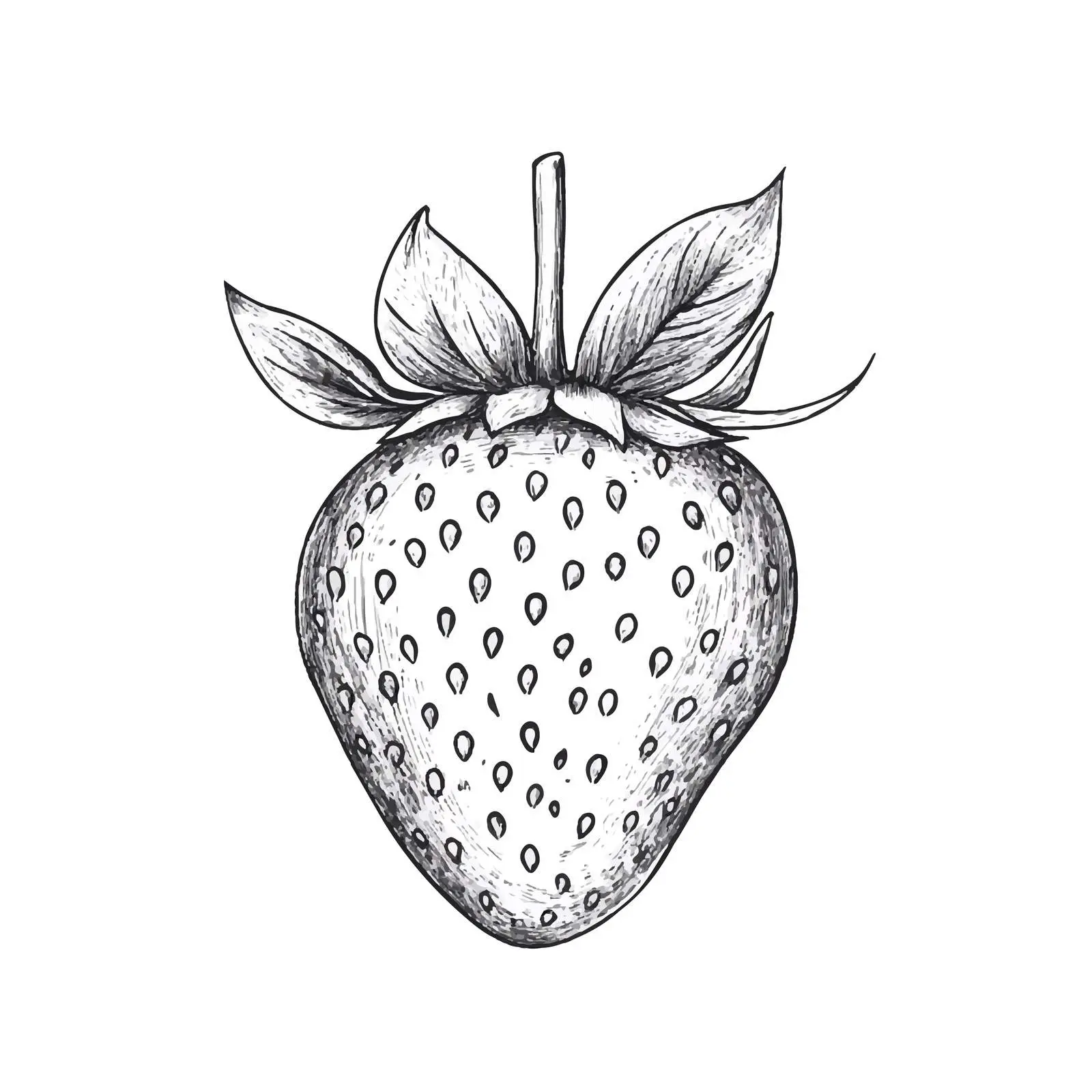 Hand Drawn Strawberry Sketch on White Background — free download from Dotvec