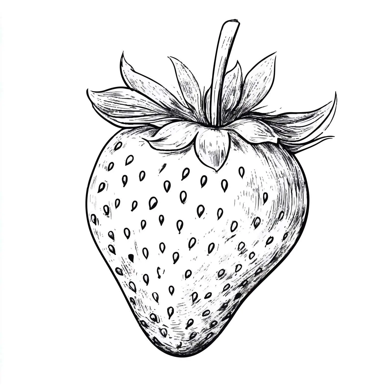 Hand-Drawn Strawberry Sketch on White Background — free download from Dotvec