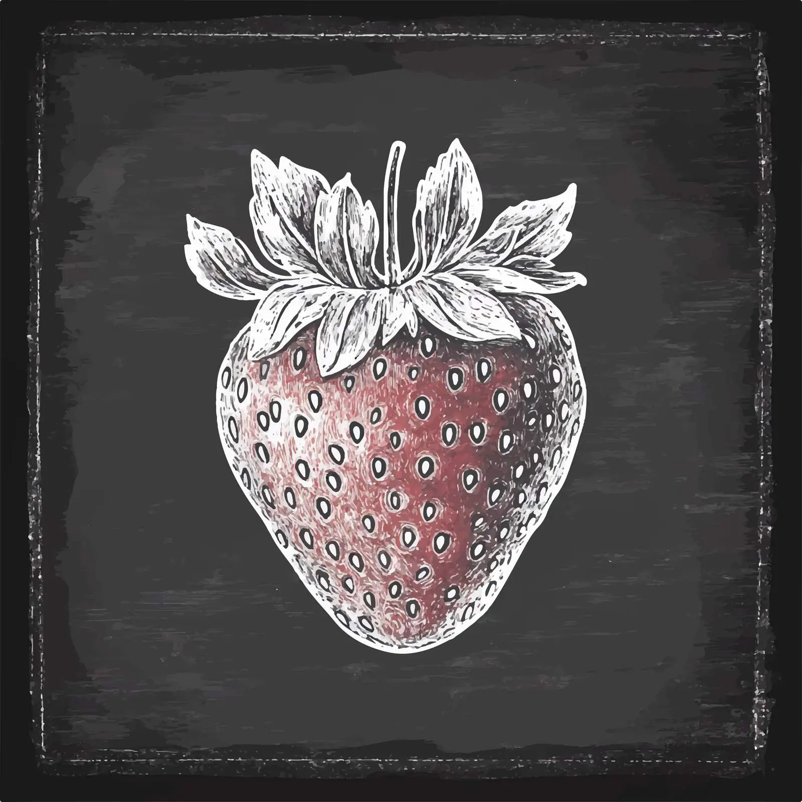 Hand-Drawn Strawberry Sketch on Chalkboard — free download from Dotvec