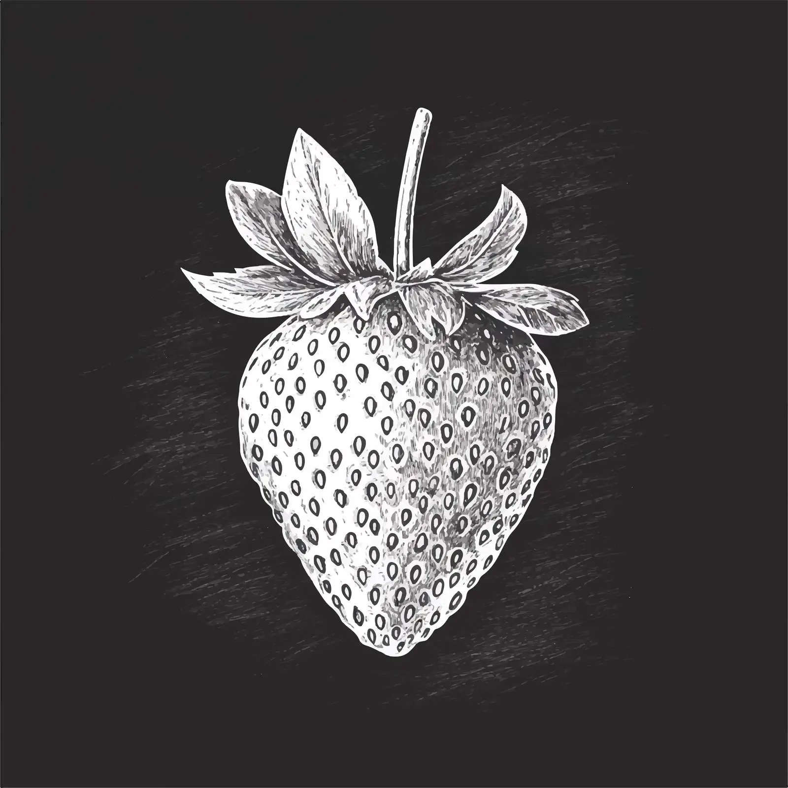 Hand Drawn Strawberry Sketch on Chalkboard — free download from Dotvec